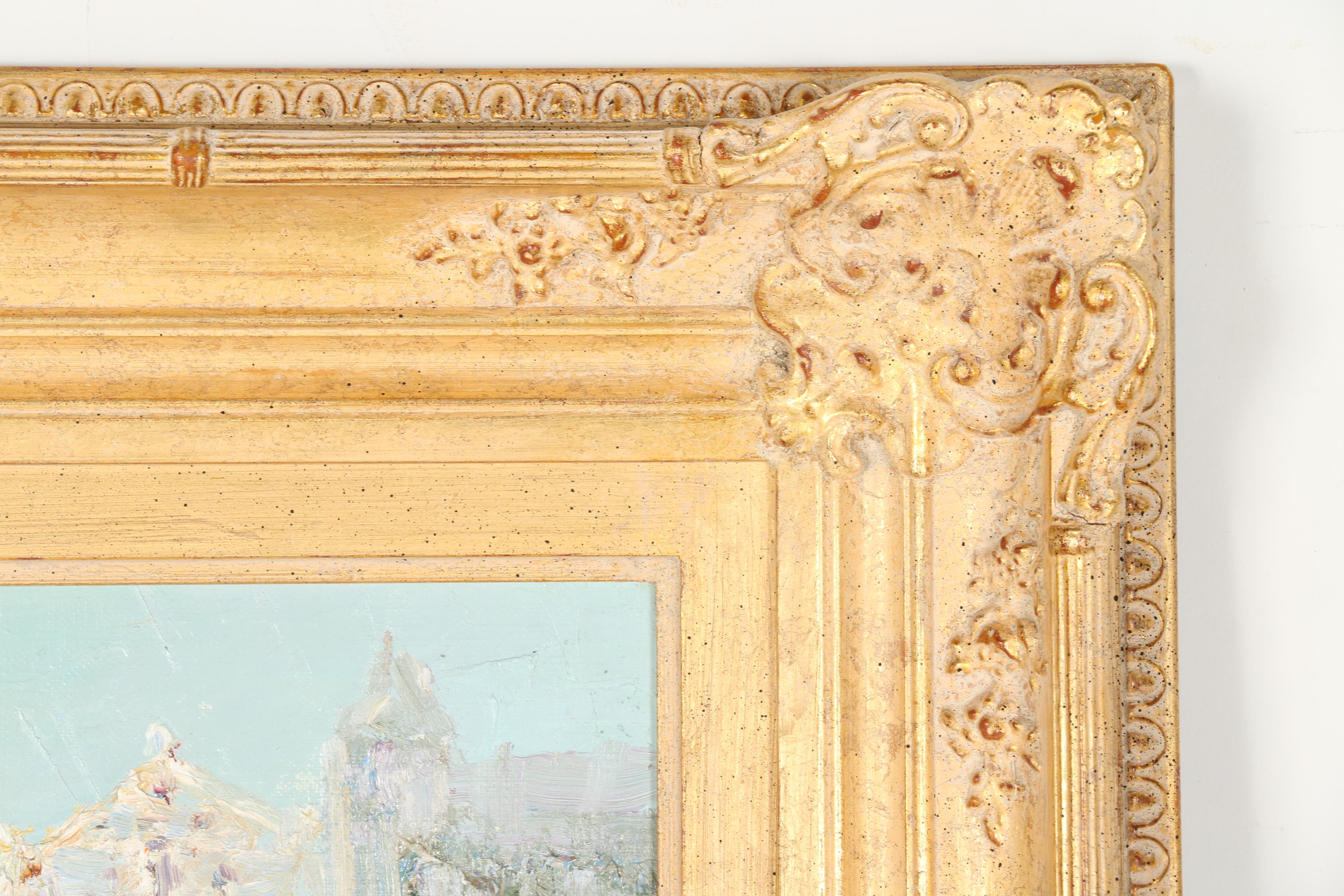 Willi Bauer Oil Painting on Canvas "Flower Market"