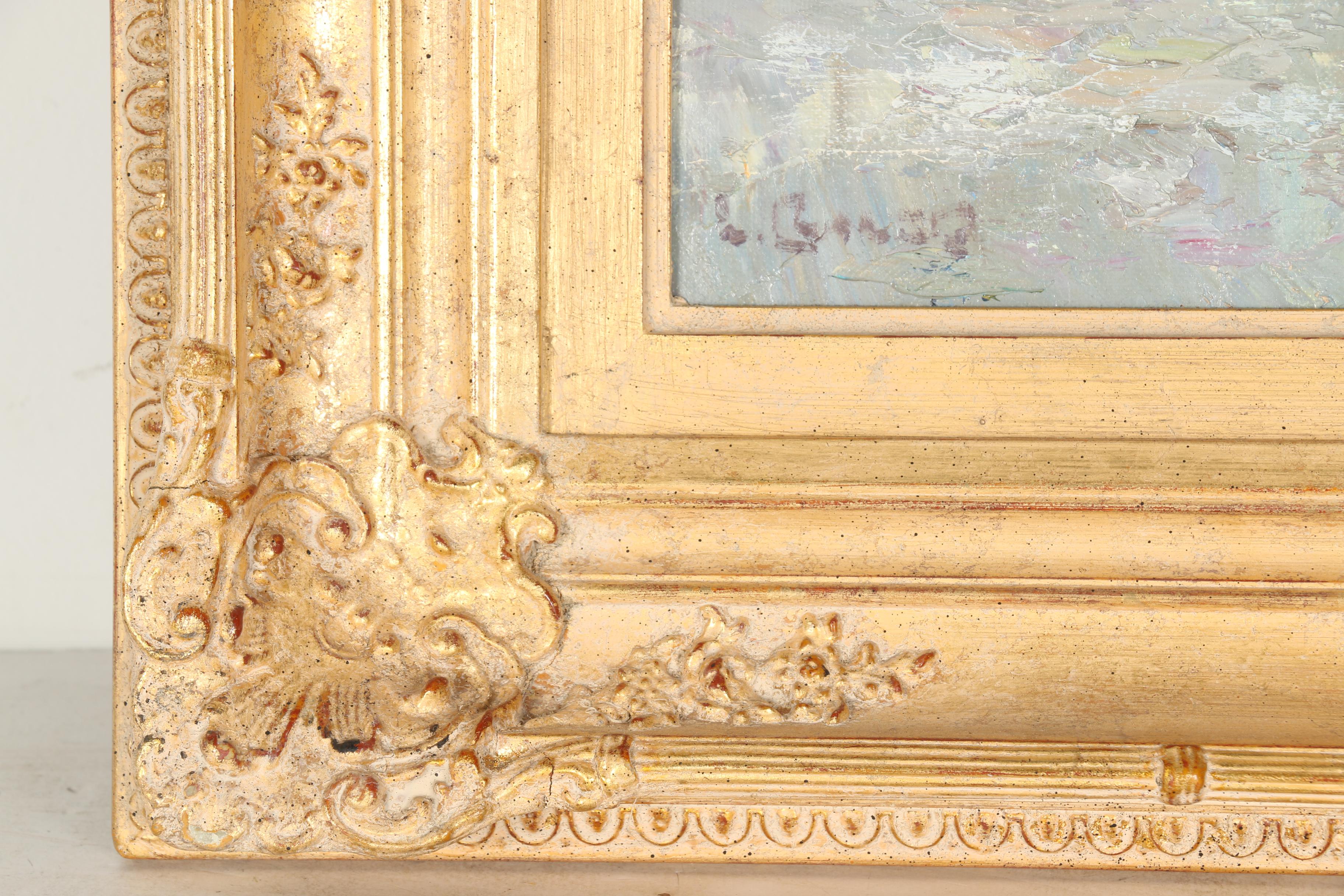 Willi Bauer Oil Painting on Canvas "Flower Market"