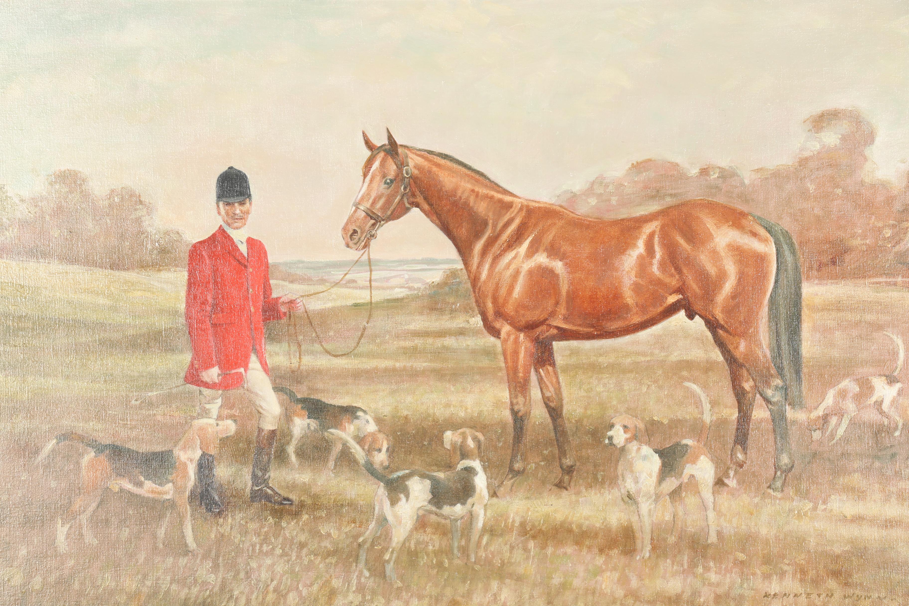 Kenneth Wynn Oil on Canvas "Man With Horse"
