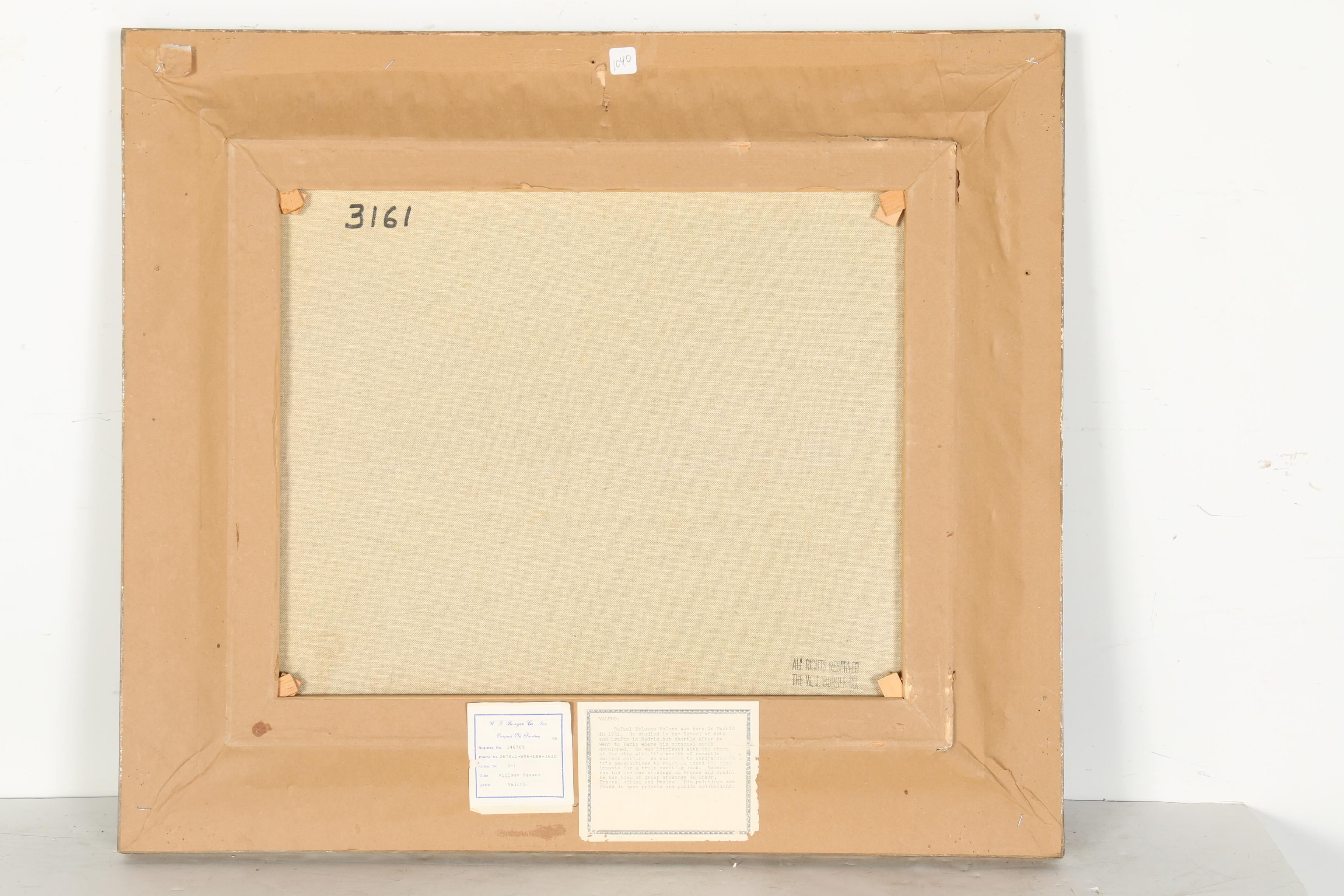 Rafael Velasco Valero Oil Painting on Canvas "Village Square"