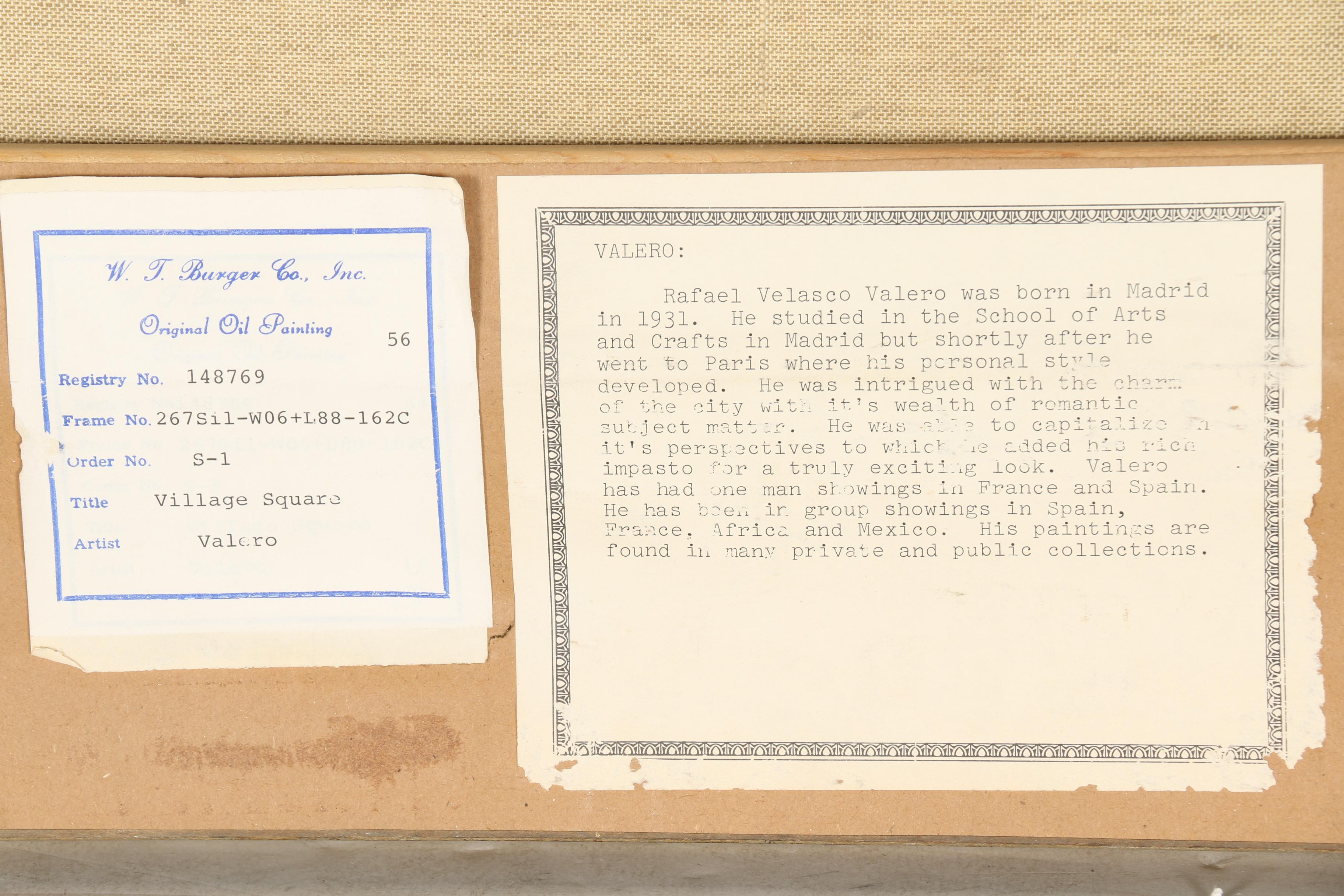 Rafael Velasco Valero Oil Painting on Canvas "Village Square"