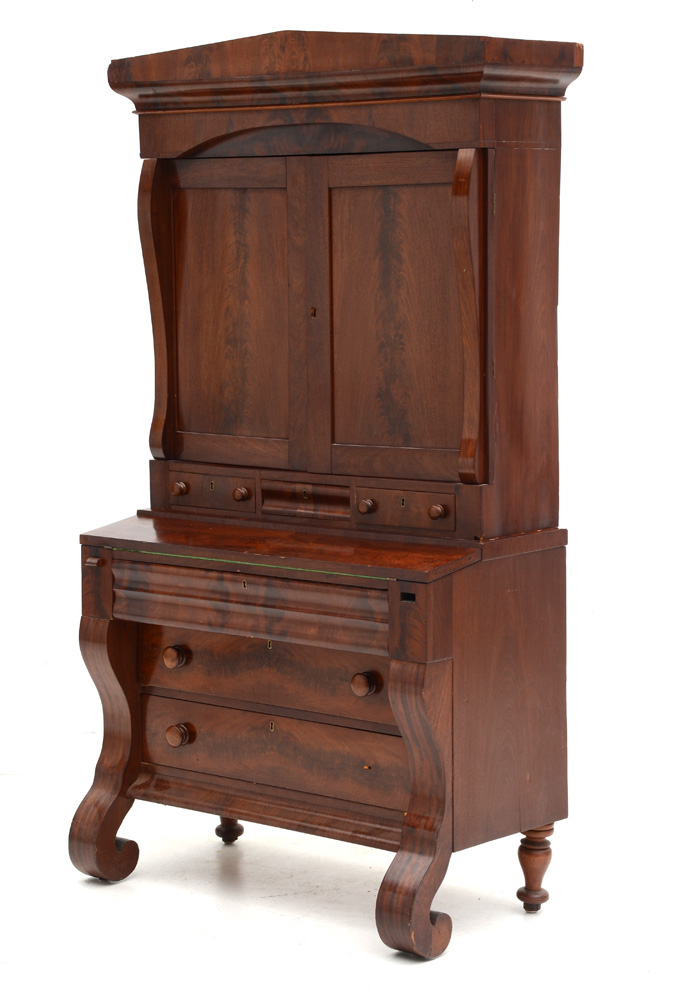 1840s Mahogany Empire Secretary Desk