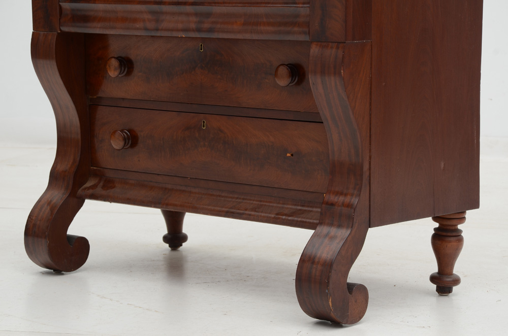 1840s Mahogany Empire Secretary Desk