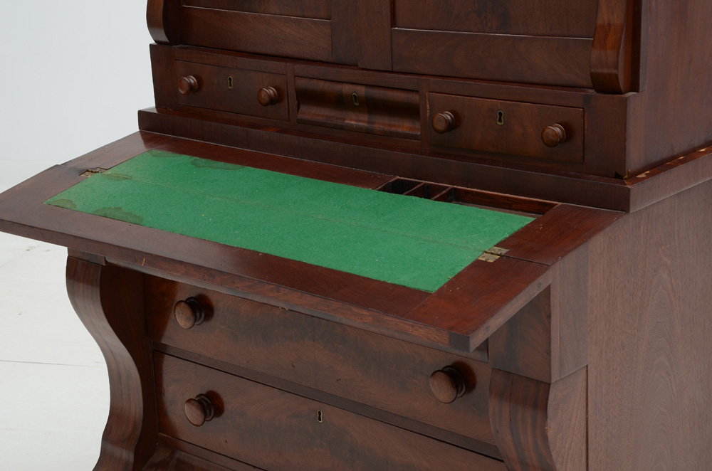 1840s Mahogany Empire Secretary Desk