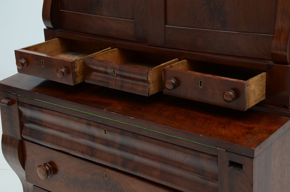 1840s Mahogany Empire Secretary Desk