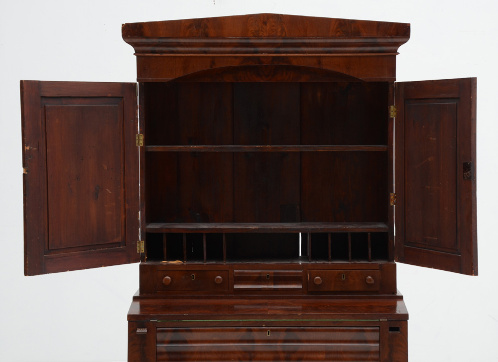 1840s Mahogany Empire Secretary Desk