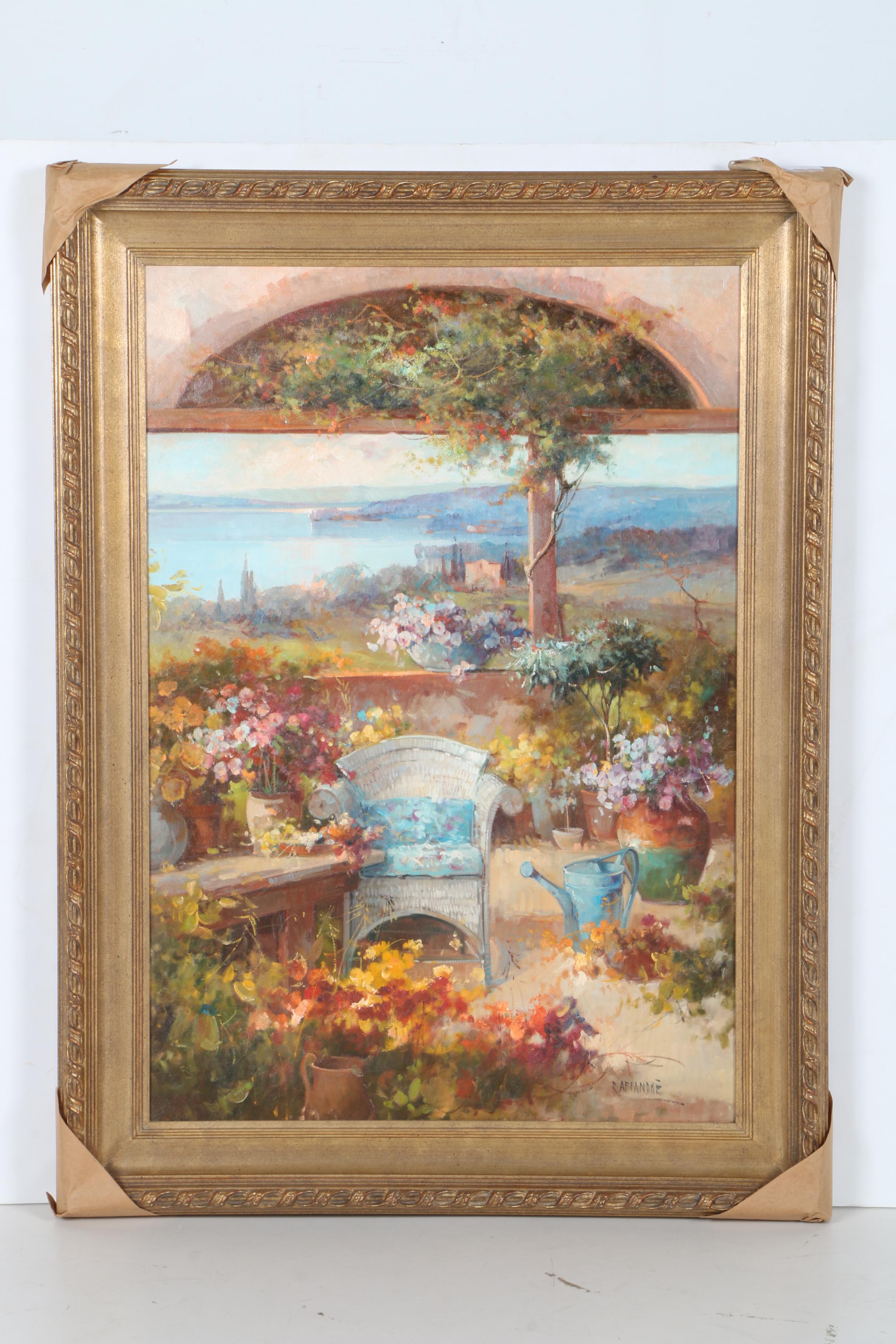Raffandre Oil Painting on Canvas "Garden Landscape"