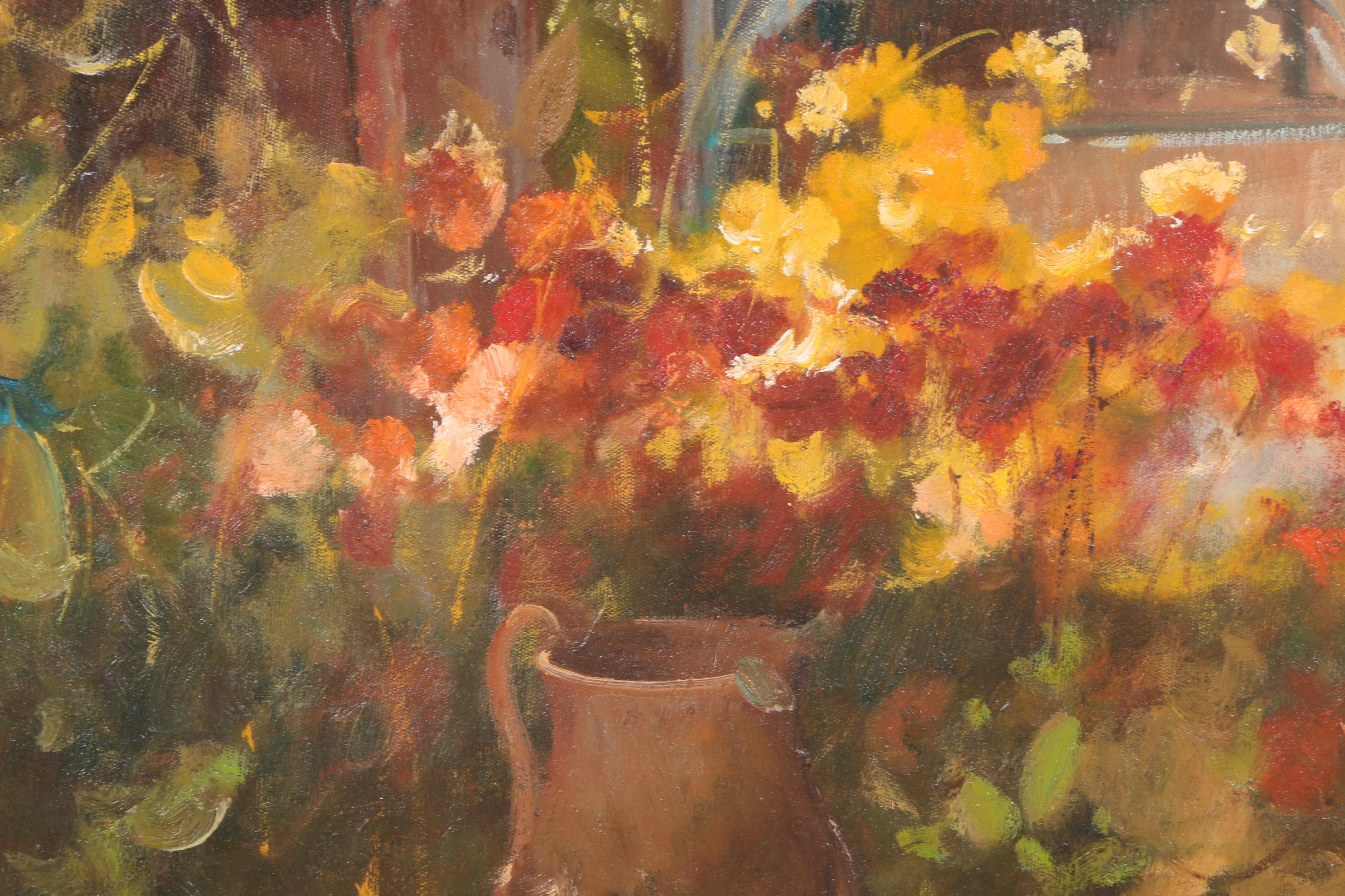 Raffandre Oil Painting on Canvas "Garden Landscape"