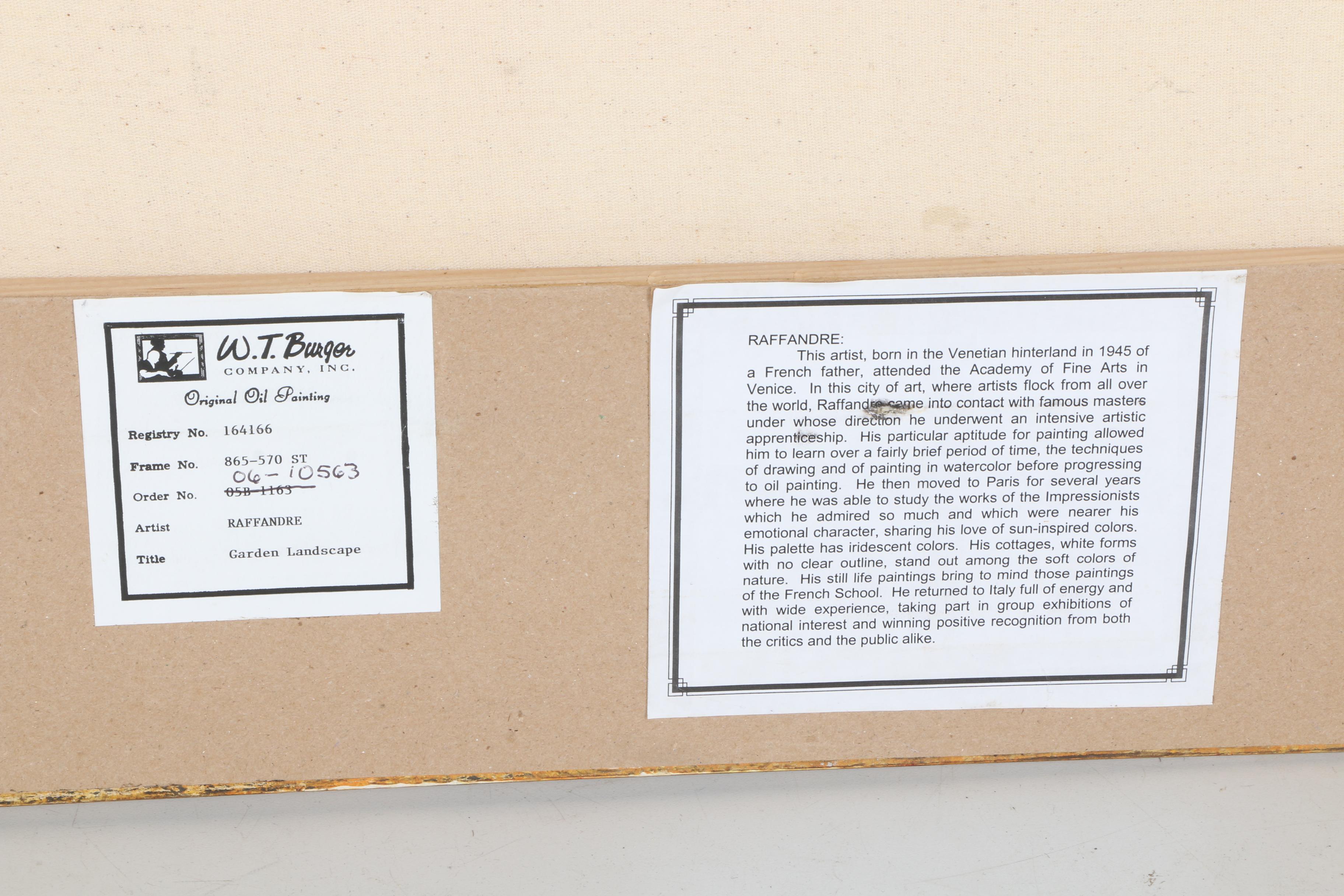 Raffandre Oil Painting on Canvas "Garden Landscape"