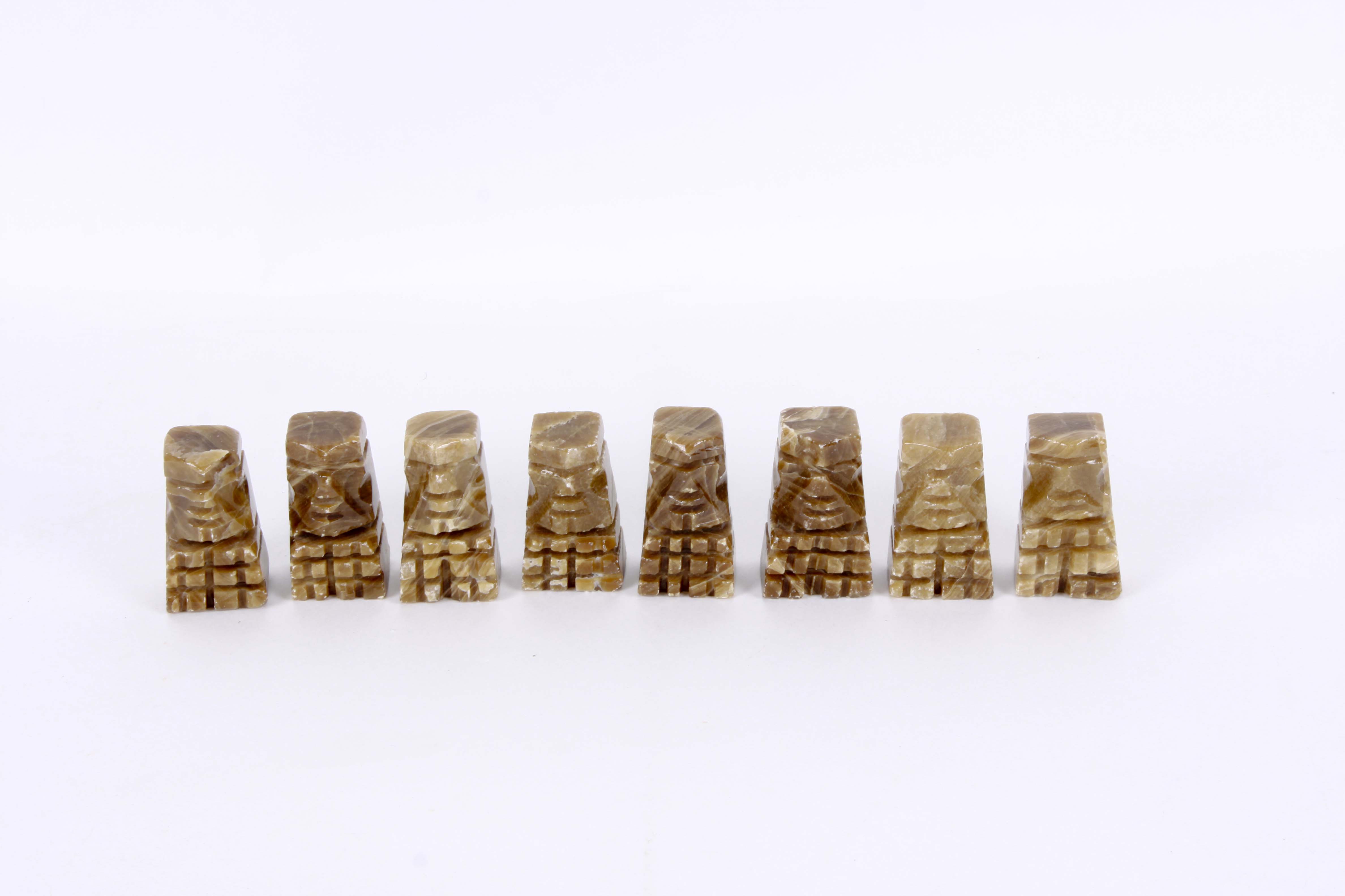 Carved Marble and Quartz Chess Set