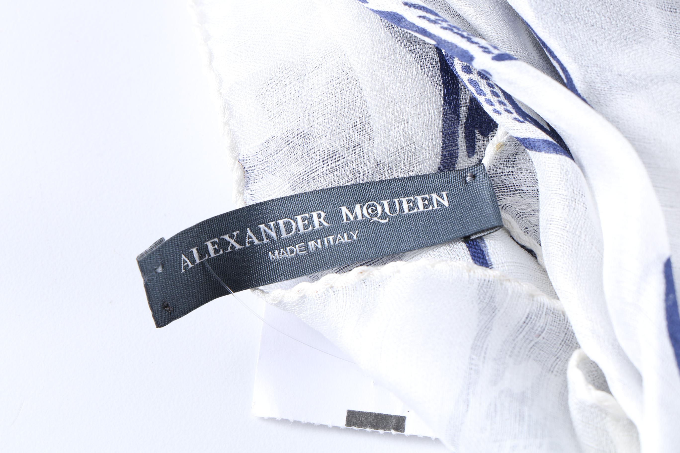 Alexander McQueen Skull-Print Chiffon Scarf