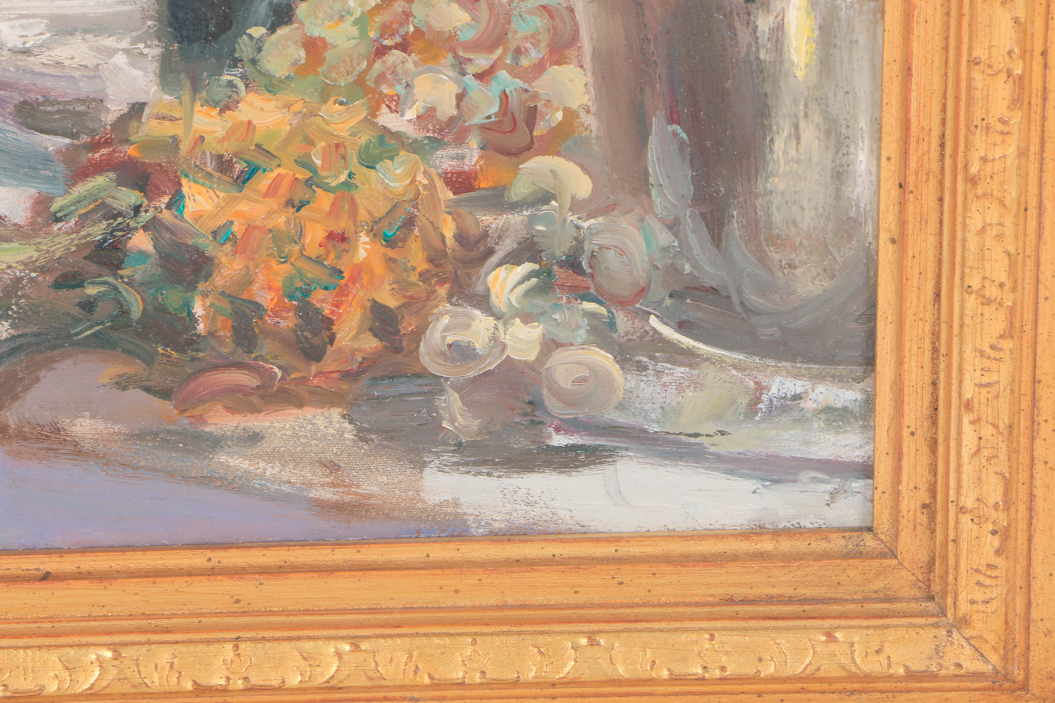 Hans J Wagner Becker Oil on Canvas "Dinner for Two"