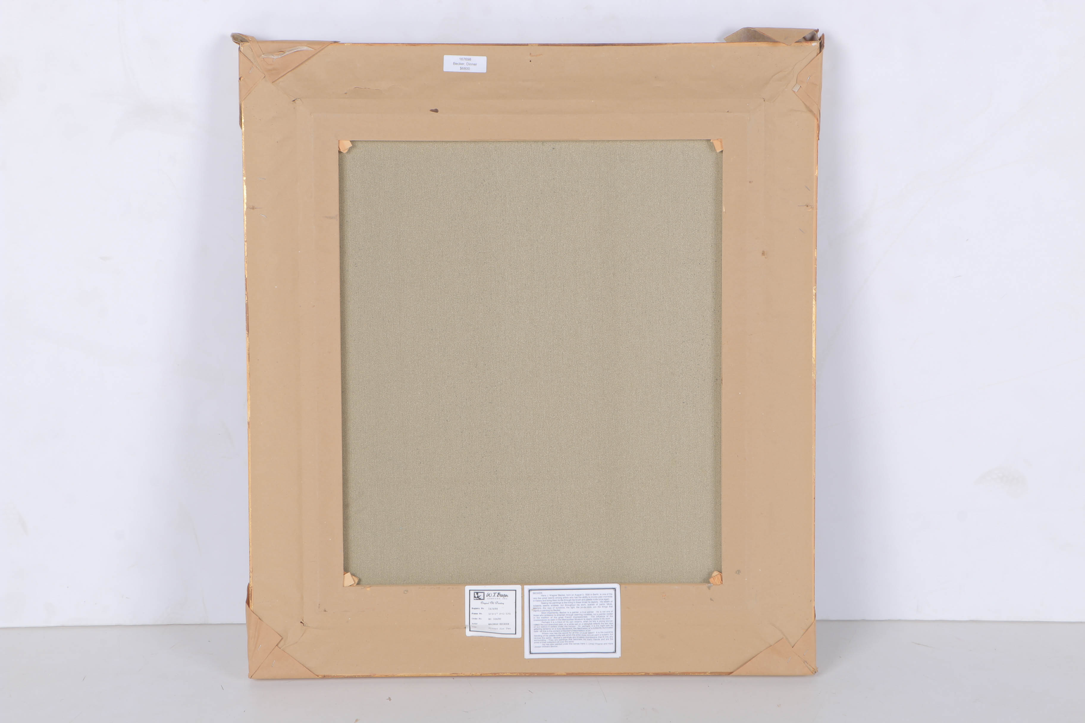 Hans J Wagner Becker Oil on Canvas "Dinner for Two"