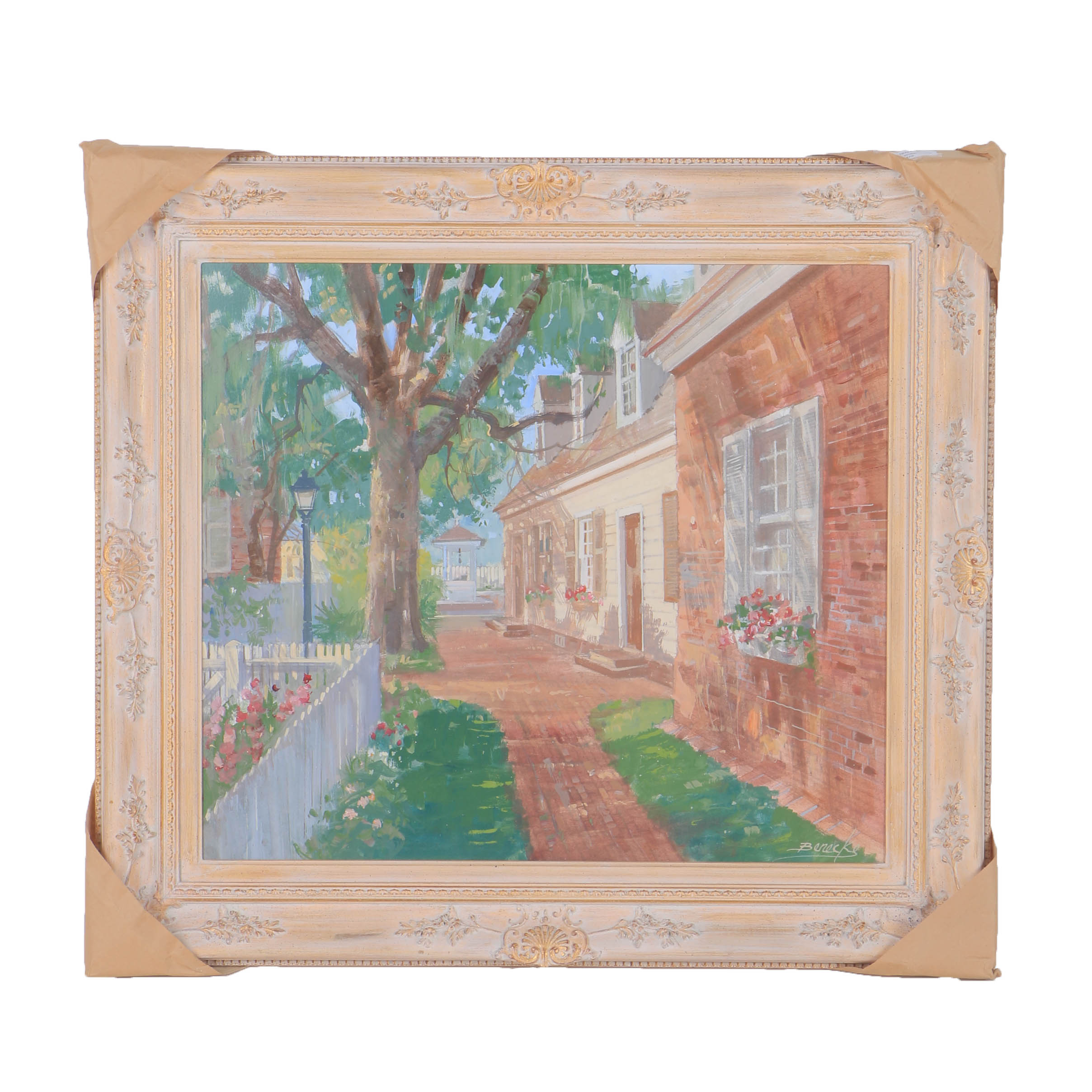 William Benecke Original Oil on Canvas "Morning in Williamsburg"