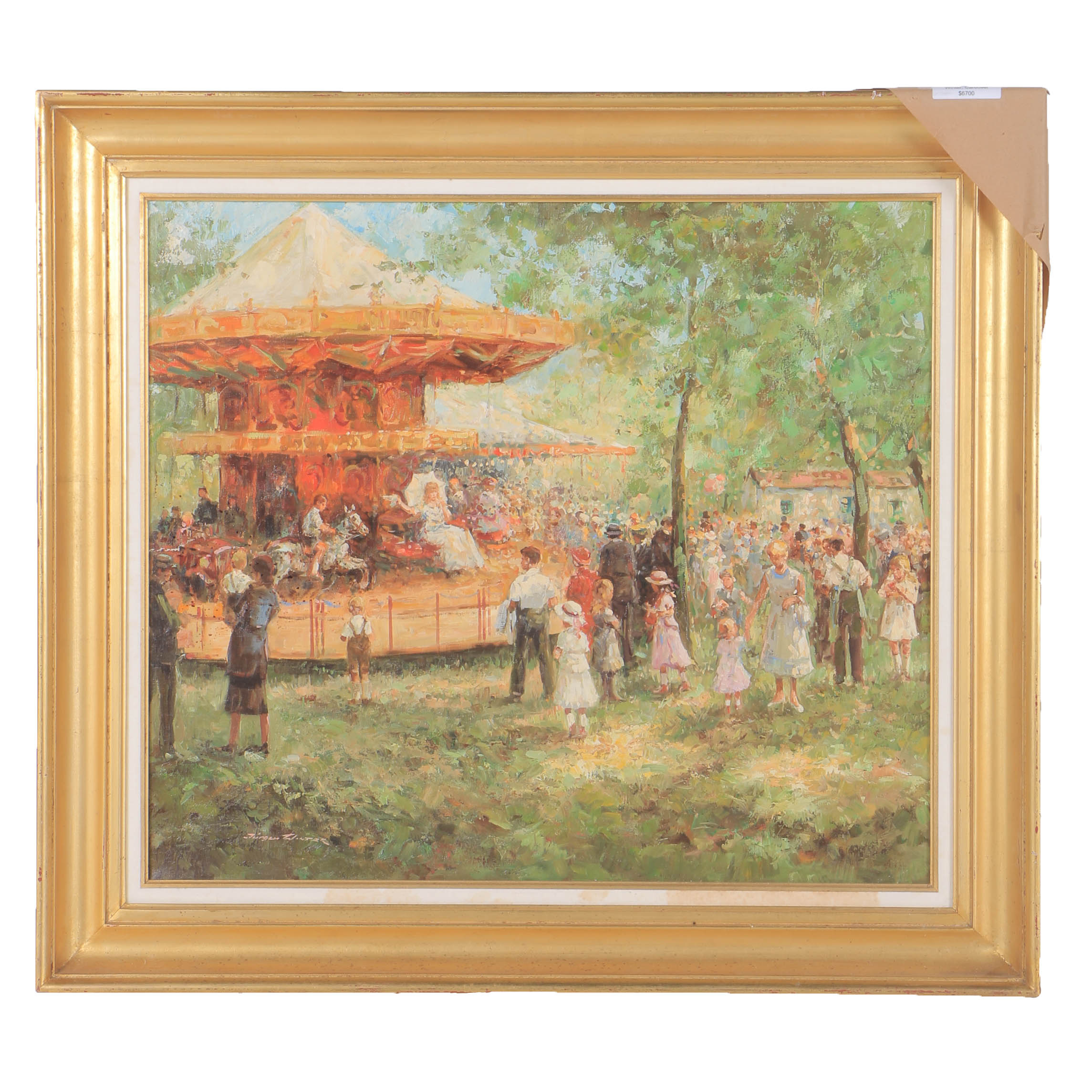Jurgen Winter Oil Painting on Canvas "Carousel"