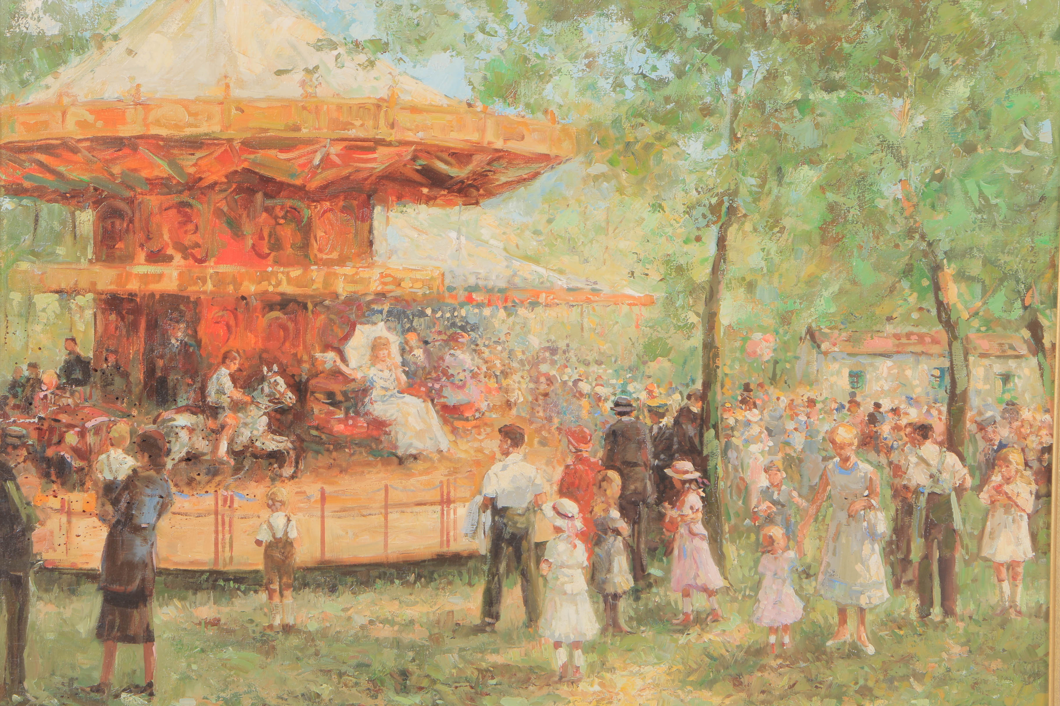 Jurgen Winter Oil Painting on Canvas "Carousel"