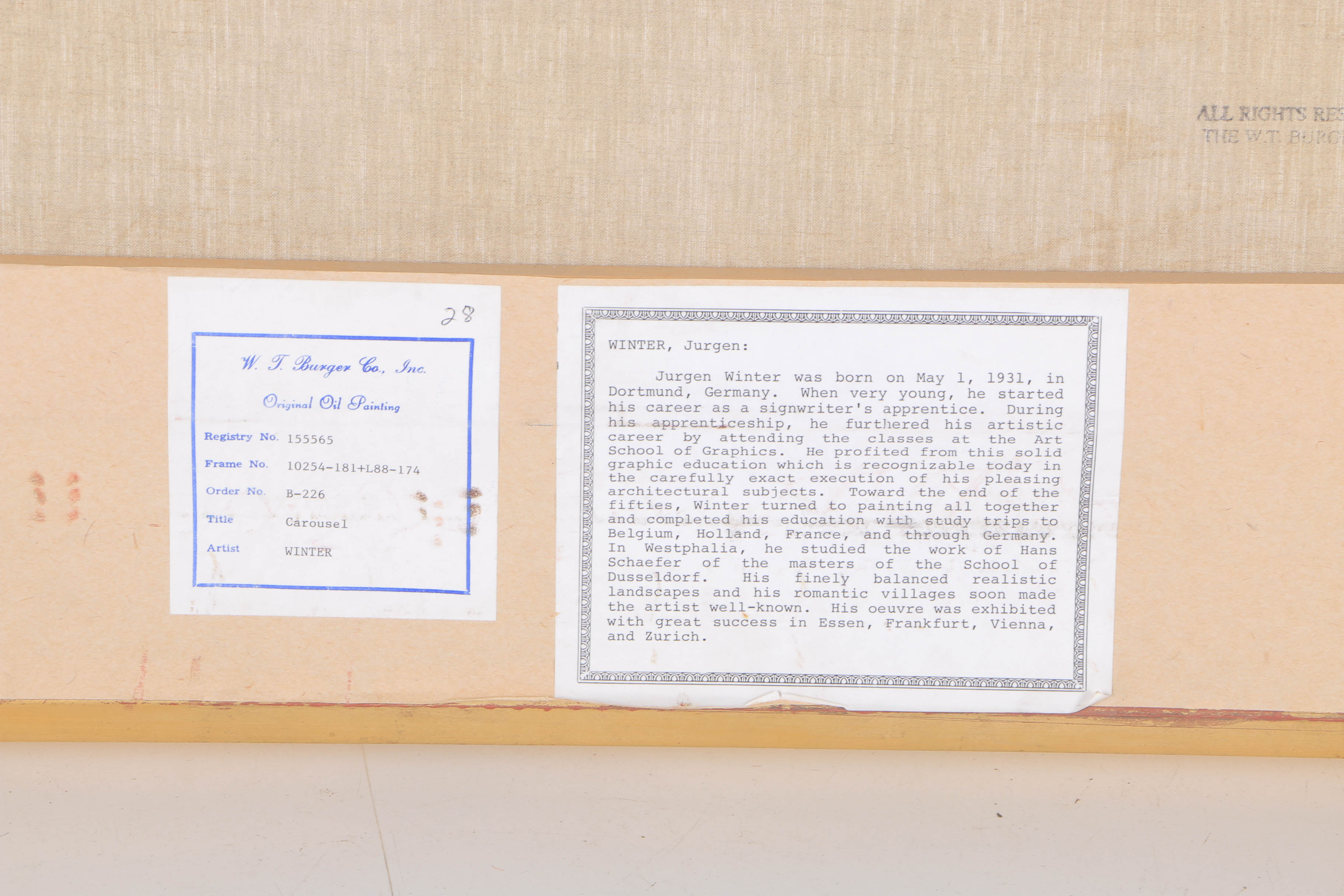 Jurgen Winter Oil Painting on Canvas "Carousel"