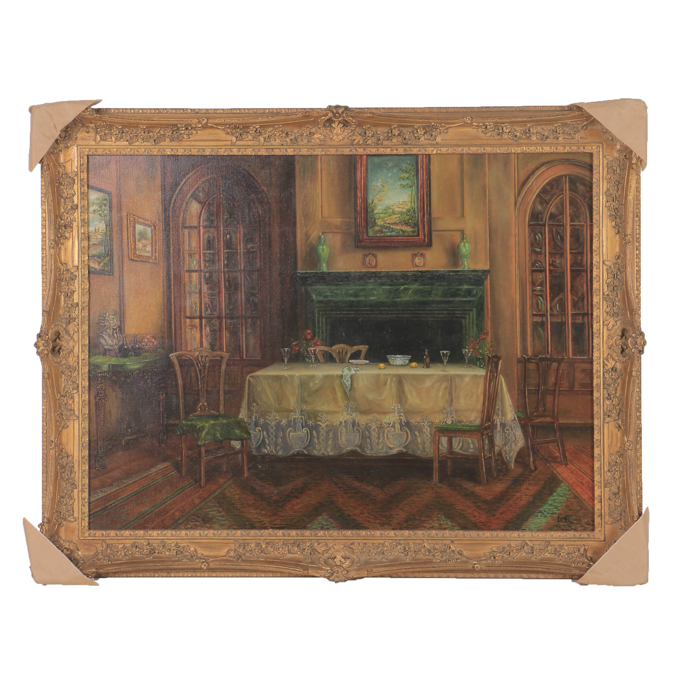 Tito Castaneda Oil Painting on Canvas "Interior"