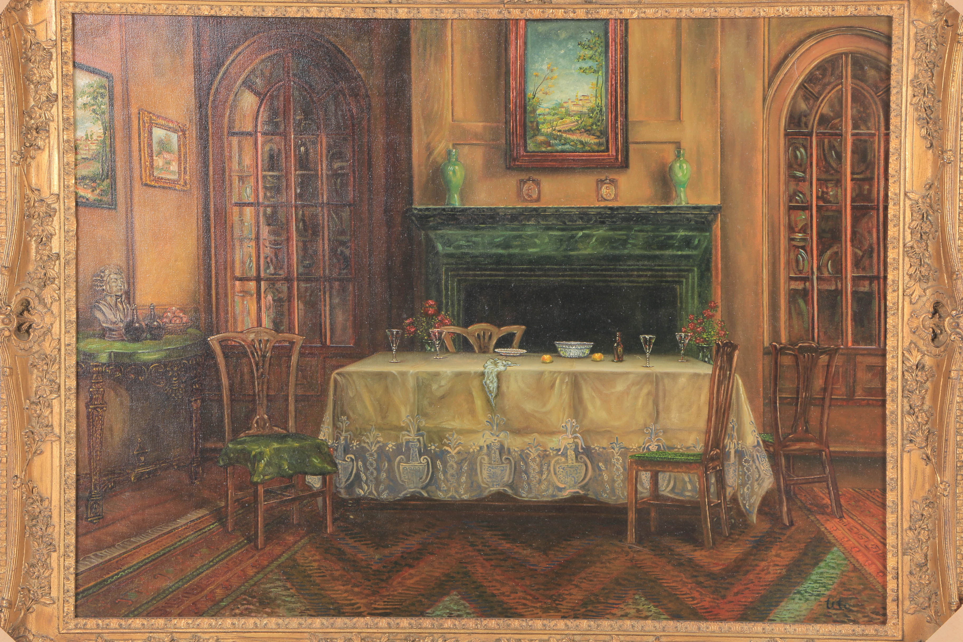 Tito Castaneda Oil Painting on Canvas "Interior"