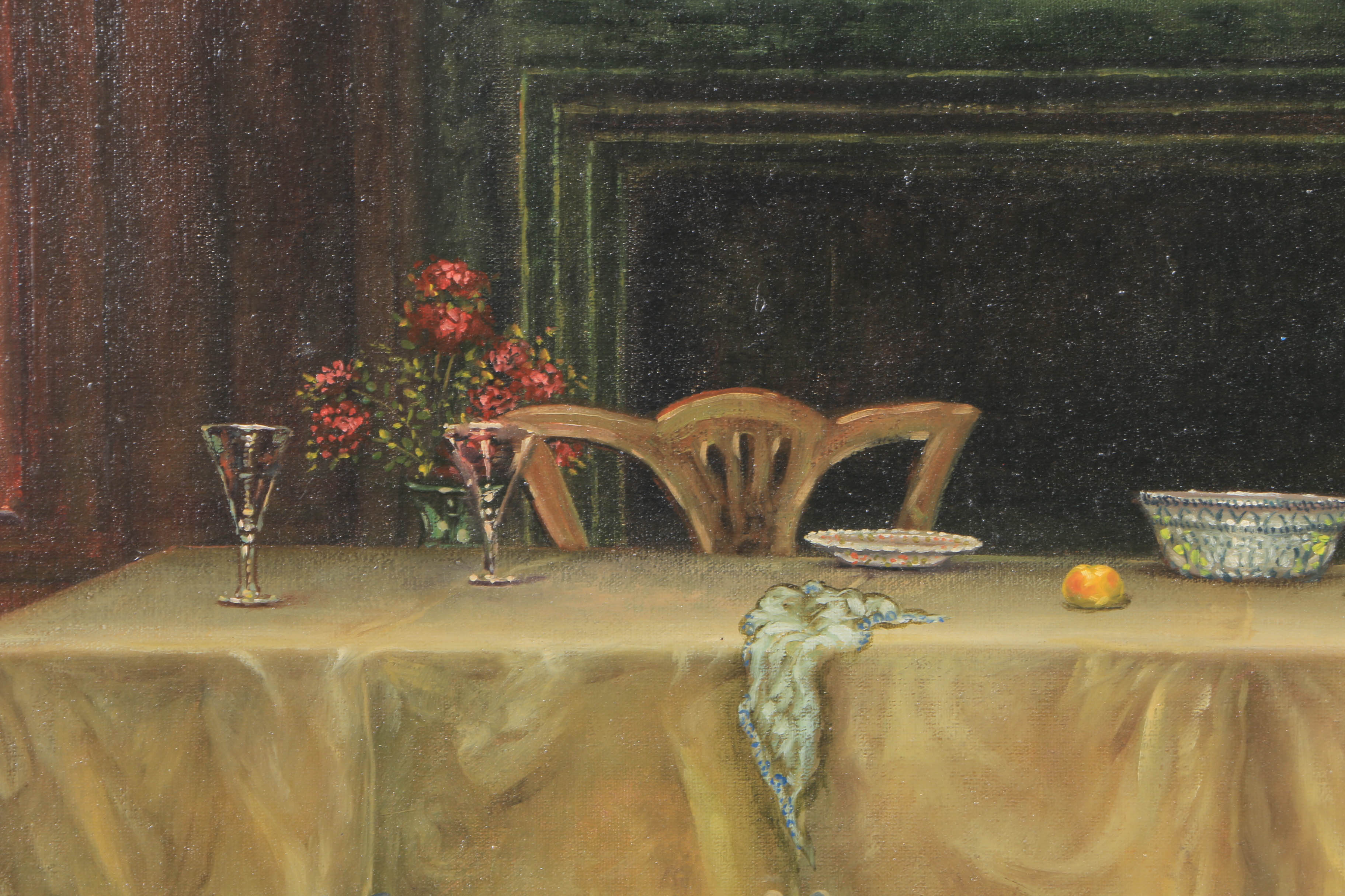 Tito Castaneda Oil Painting on Canvas "Interior"