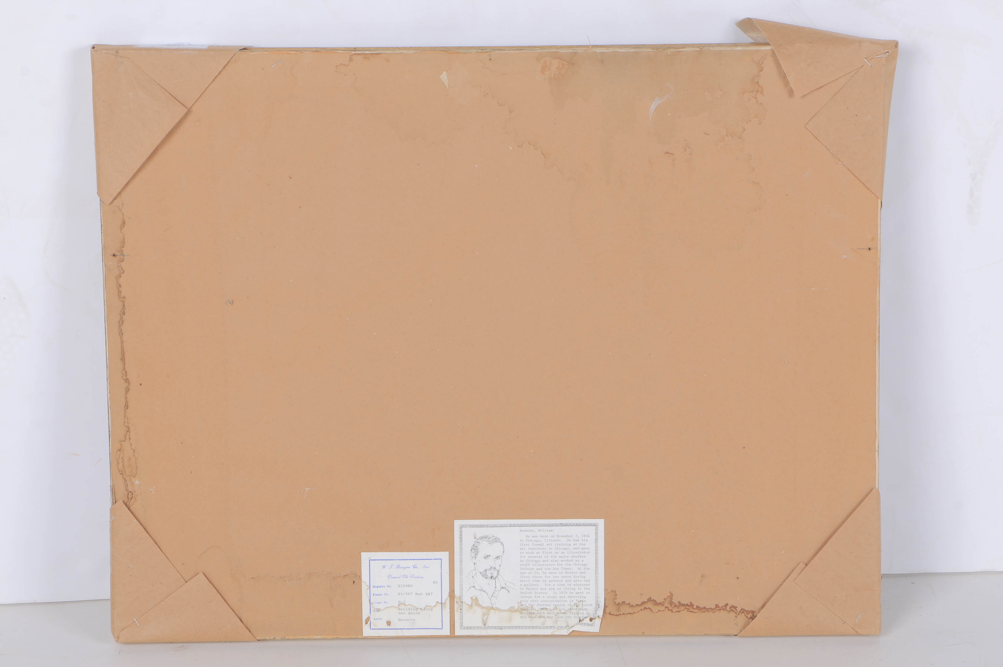 William Benecke Watercolor "Building Along the Seine"