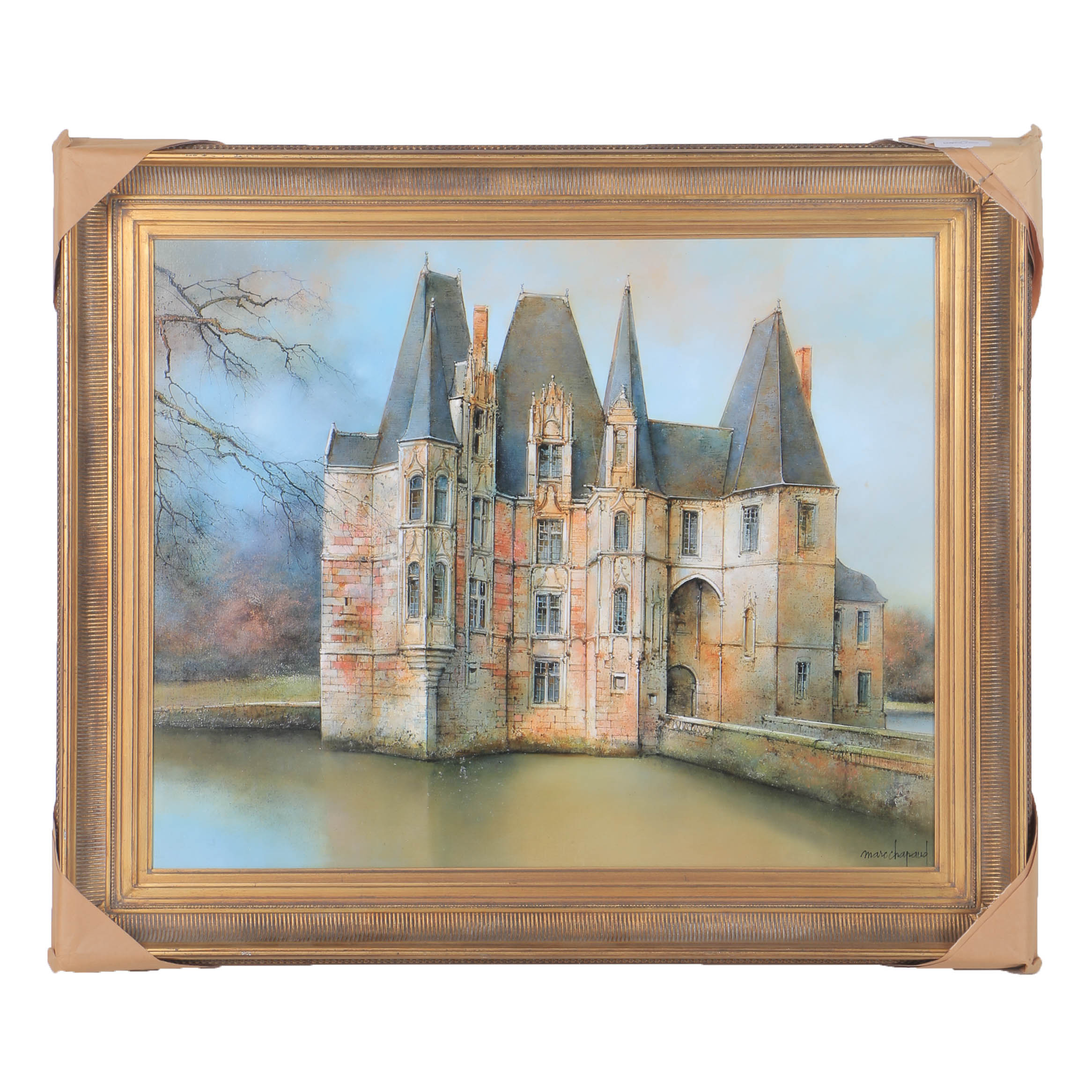 Marc Chapaud Oil on Canvas "Château d'Ô a Mortrée (Orne)"
