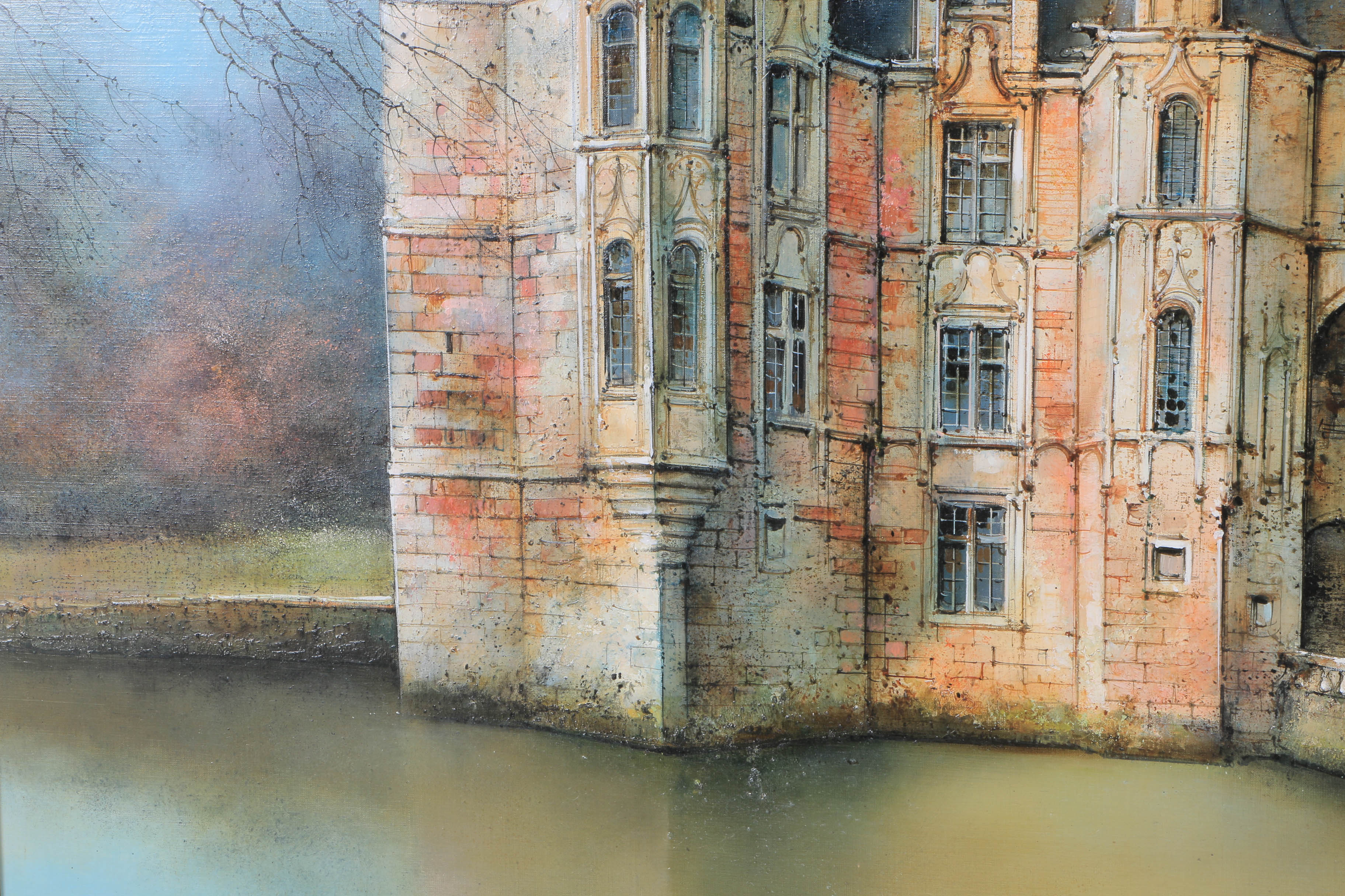 Marc Chapaud Oil on Canvas "Château d'Ô a Mortrée (Orne)"