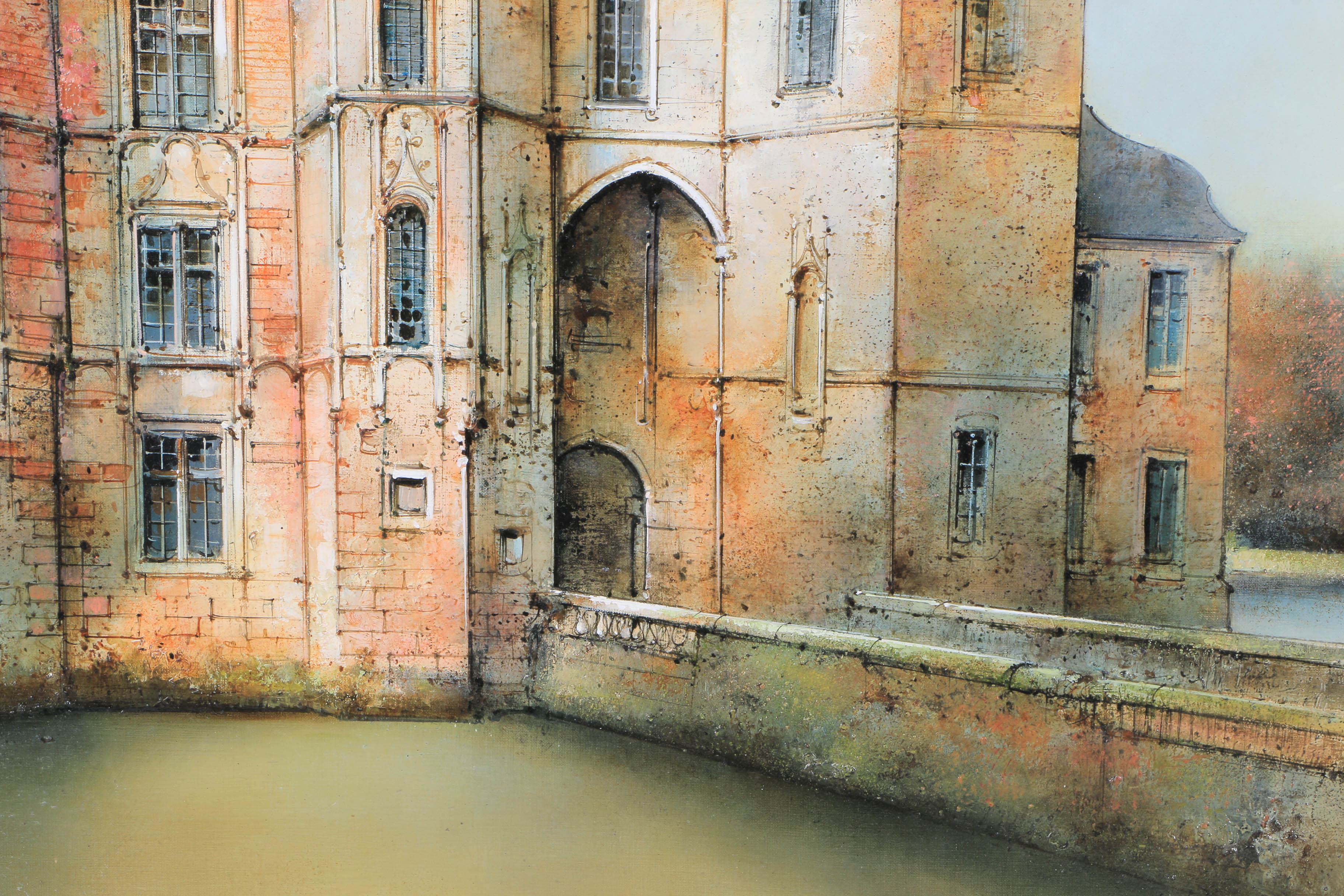 Marc Chapaud Oil on Canvas "Château d'Ô a Mortrée (Orne)"