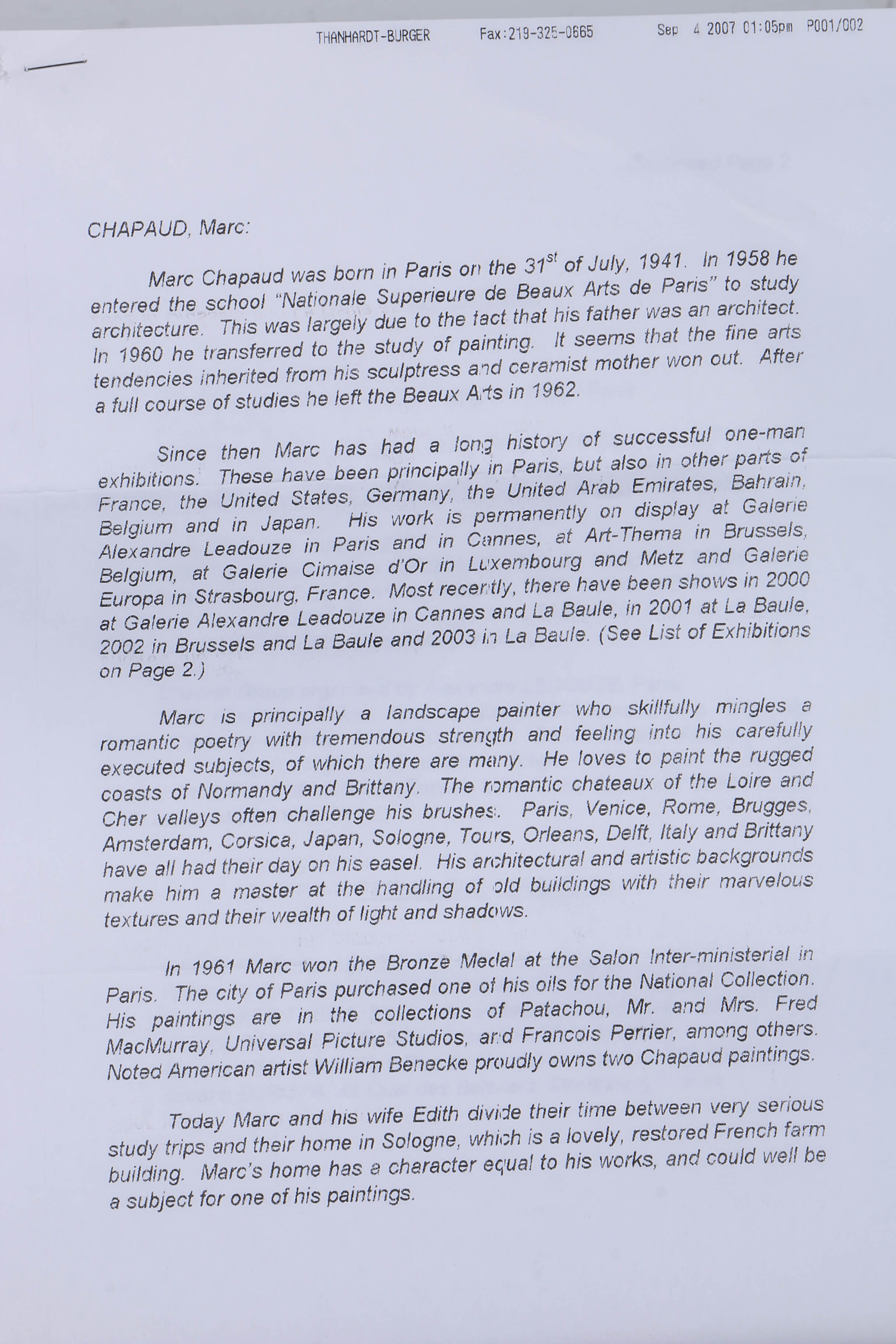 Marc Chapaud Oil on Canvas "Château d'Ô a Mortrée (Orne)"