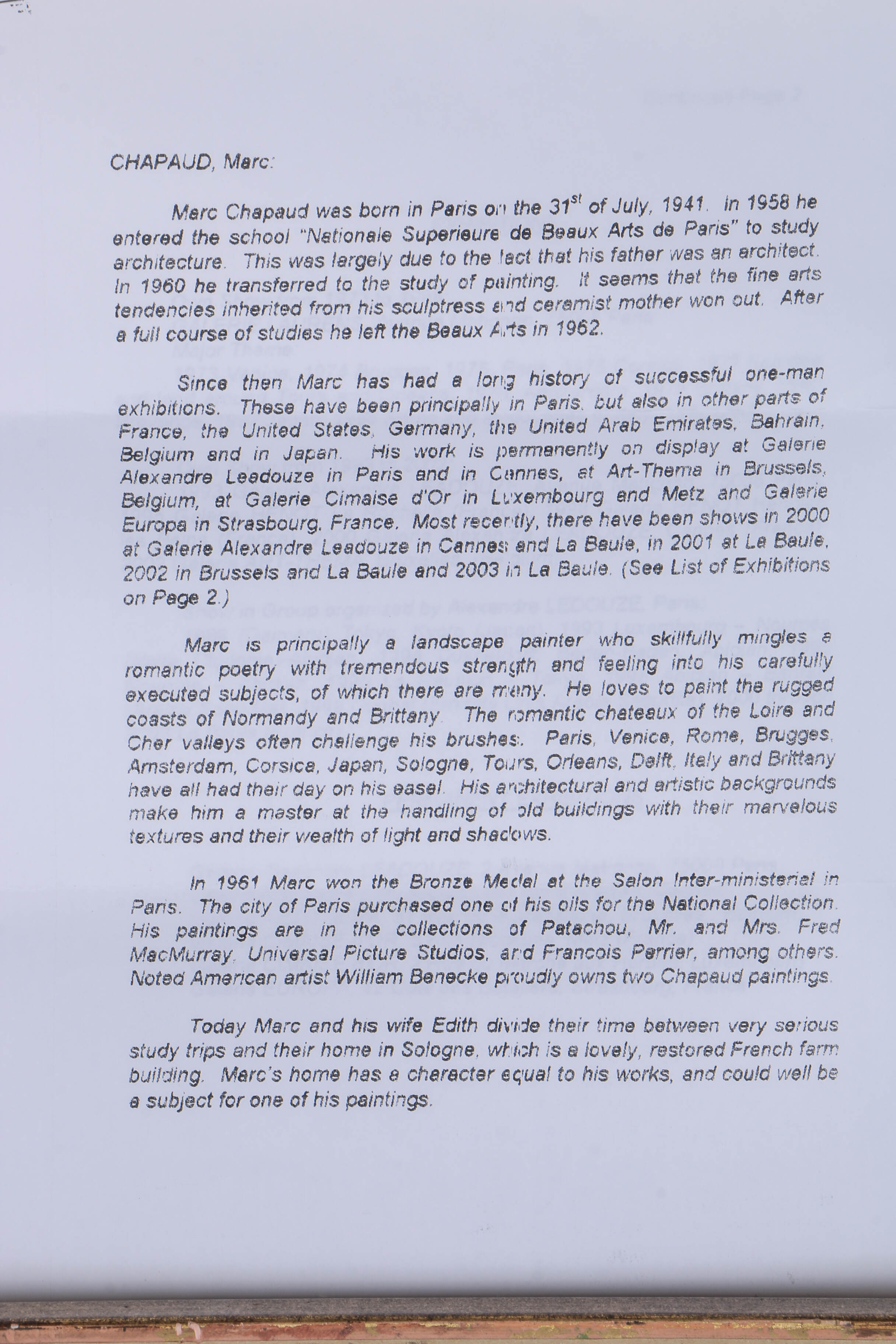 Marc Chapaud Oil Painting on Canvas "Pays-Bas Canal a Delft"