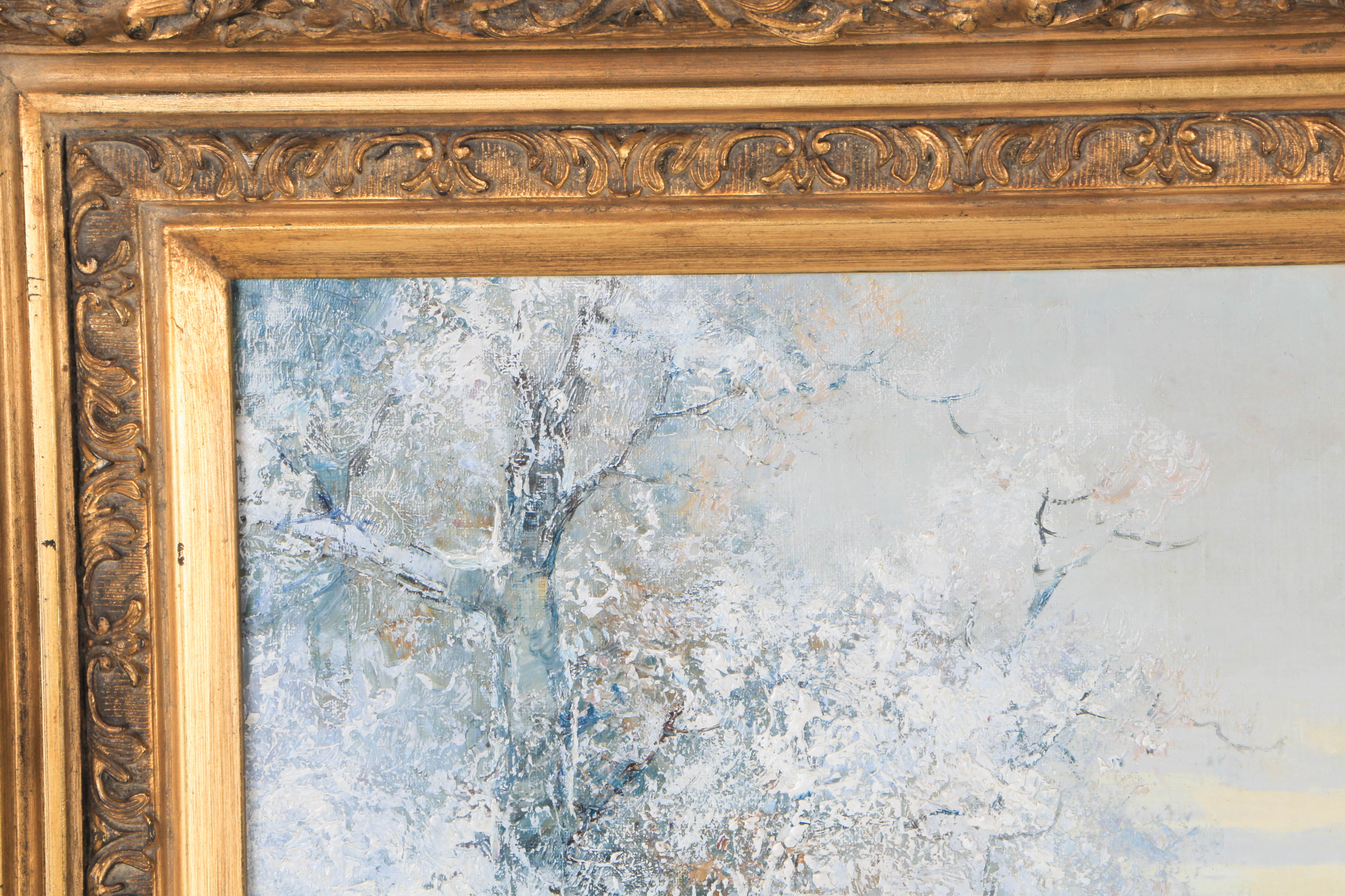 Willi Bauer Oil Painting on Canvas "Winter"