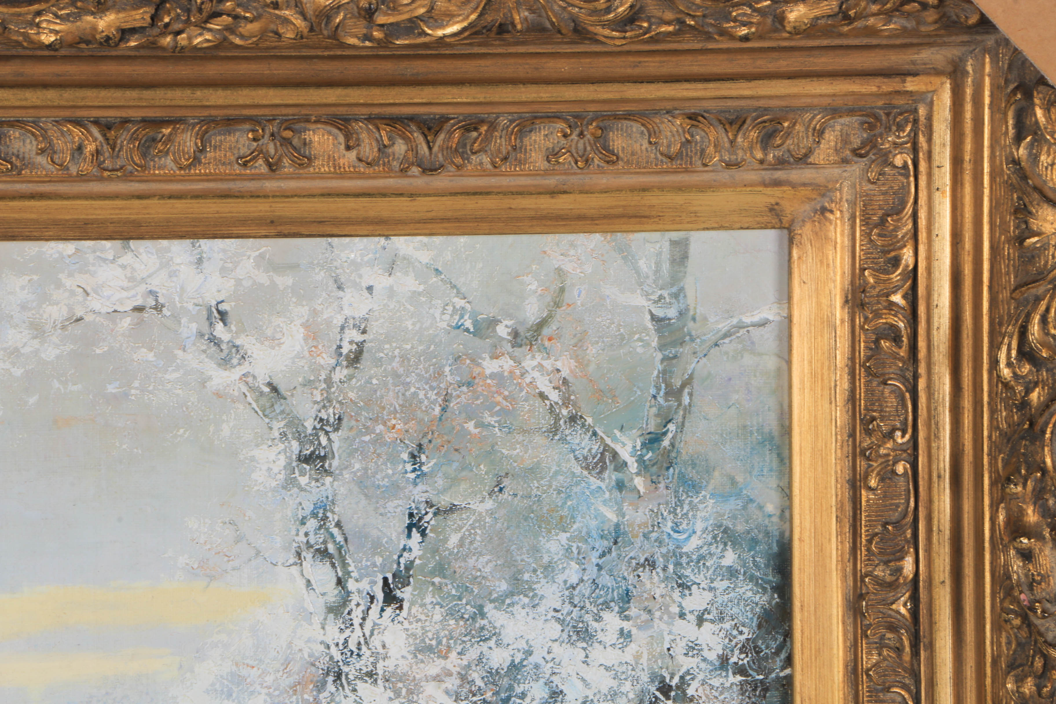 Willi Bauer Oil Painting on Canvas "Winter"