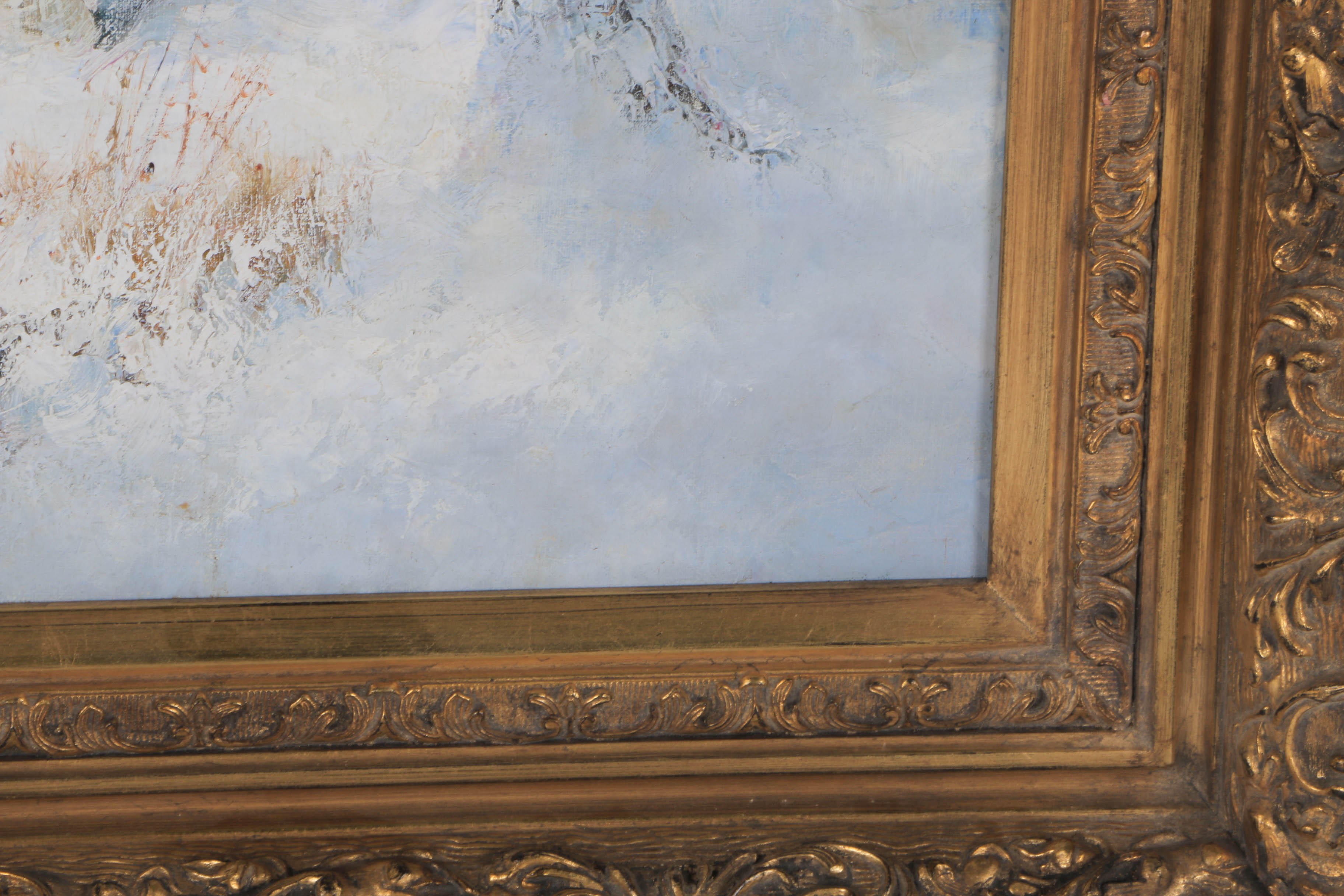 Willi Bauer Oil Painting on Canvas "Winter"