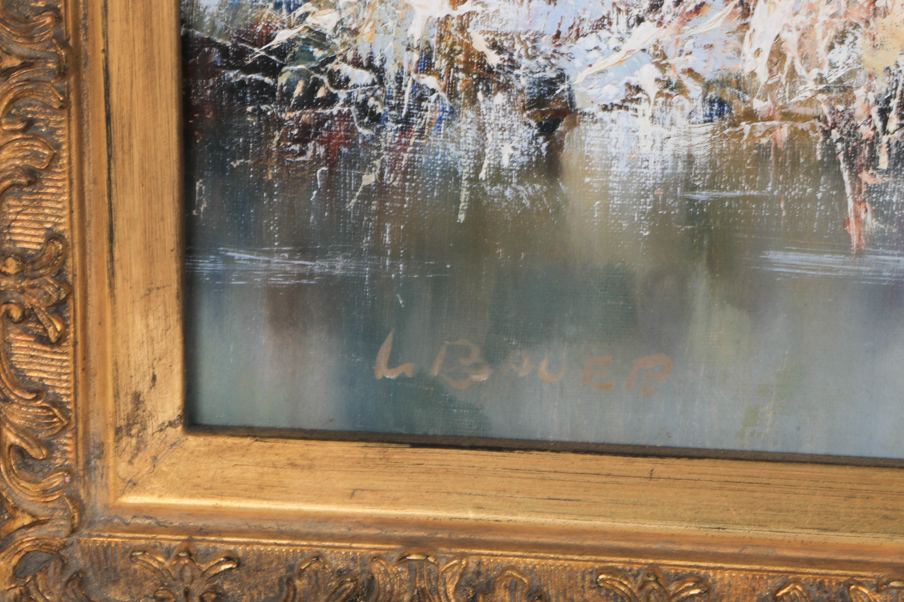 Willi Bauer Oil Painting on Canvas "Winter"