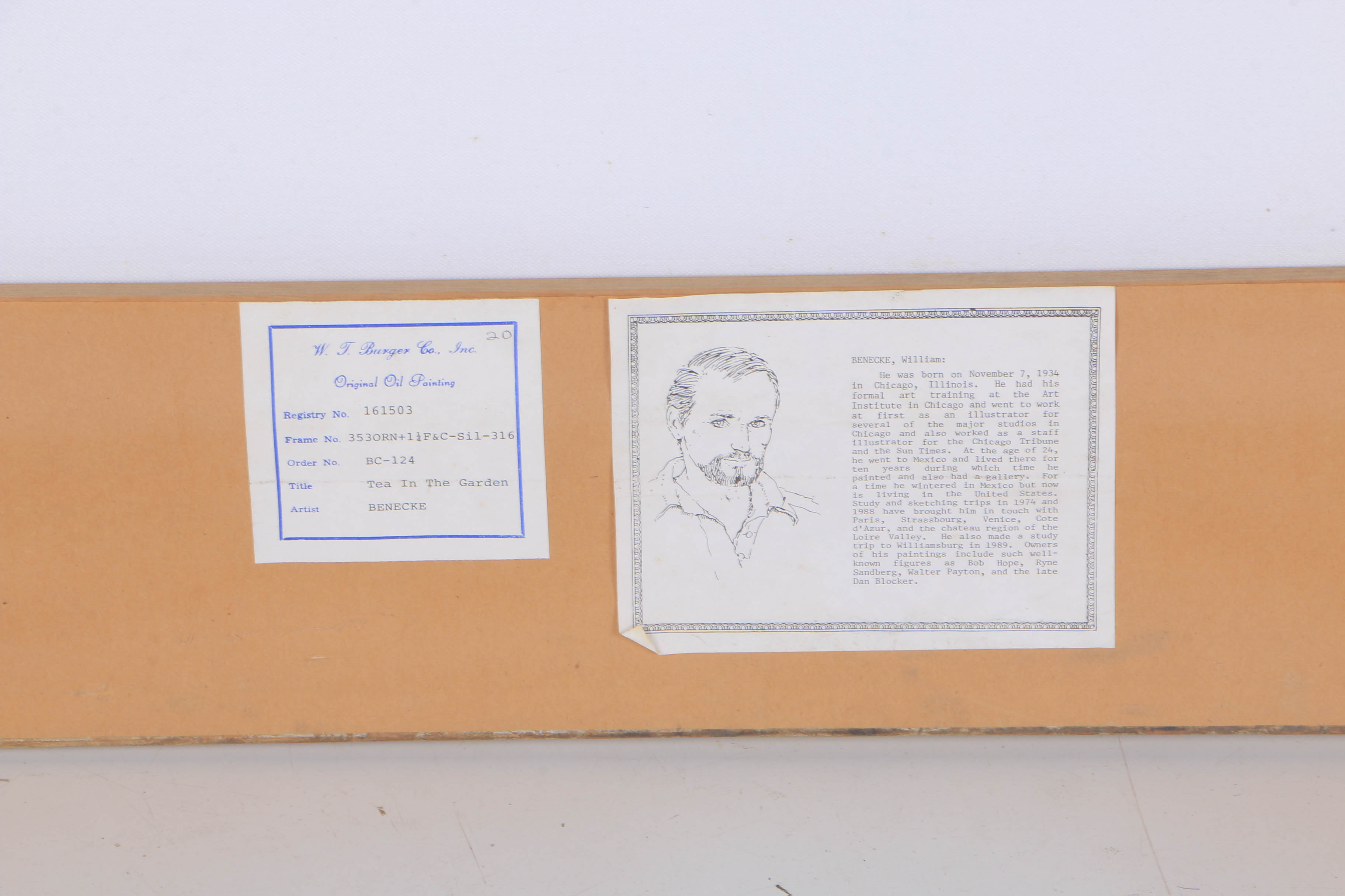 William Benecke Oil Painting on Canvas "Tea In The Garden"