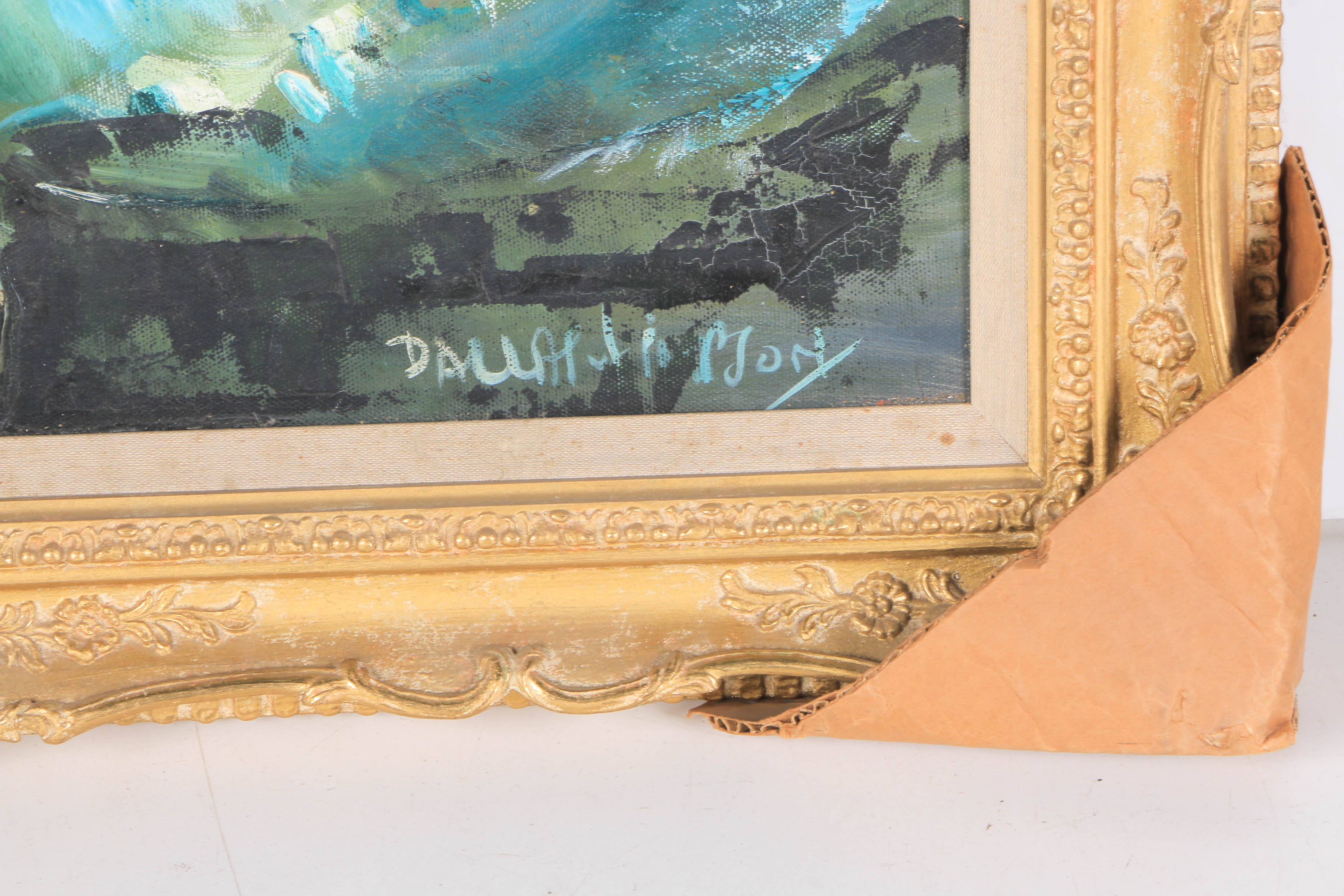 Dallas Simpson Oil Painting on Canvas "Girl On A Green Silk Cushion"