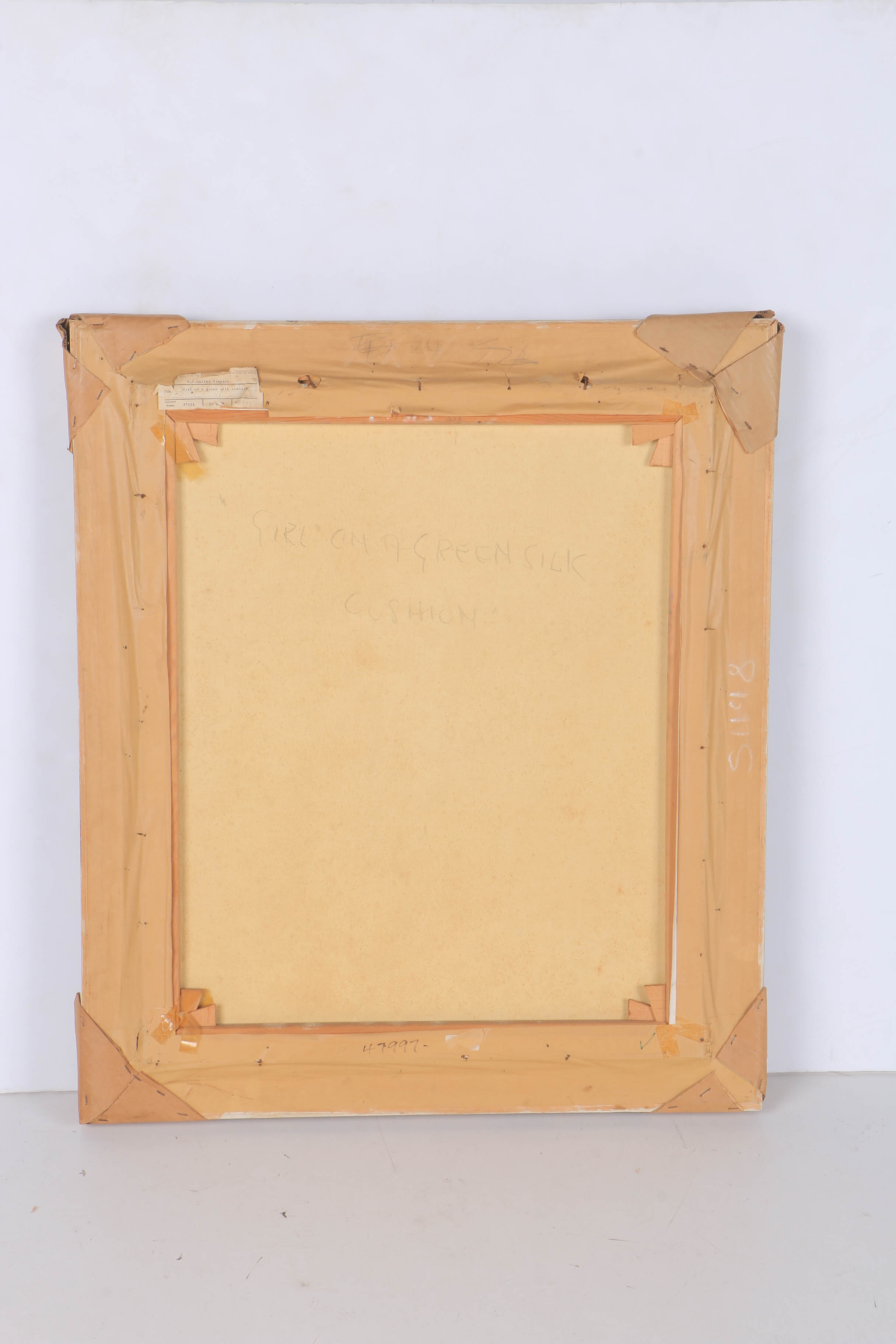 Dallas Simpson Oil Painting on Canvas "Girl On A Green Silk Cushion"