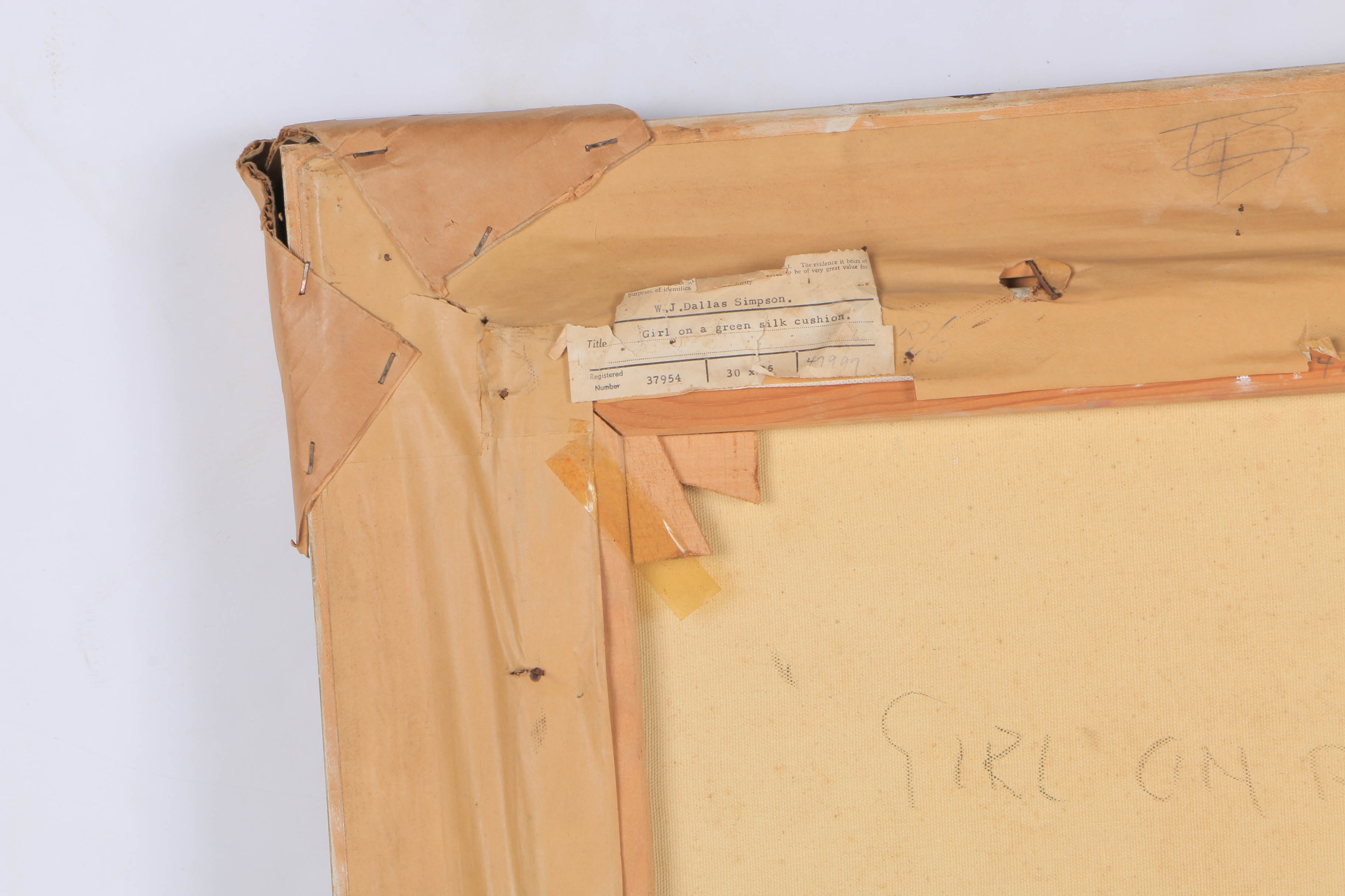 Dallas Simpson Oil Painting on Canvas "Girl On A Green Silk Cushion"