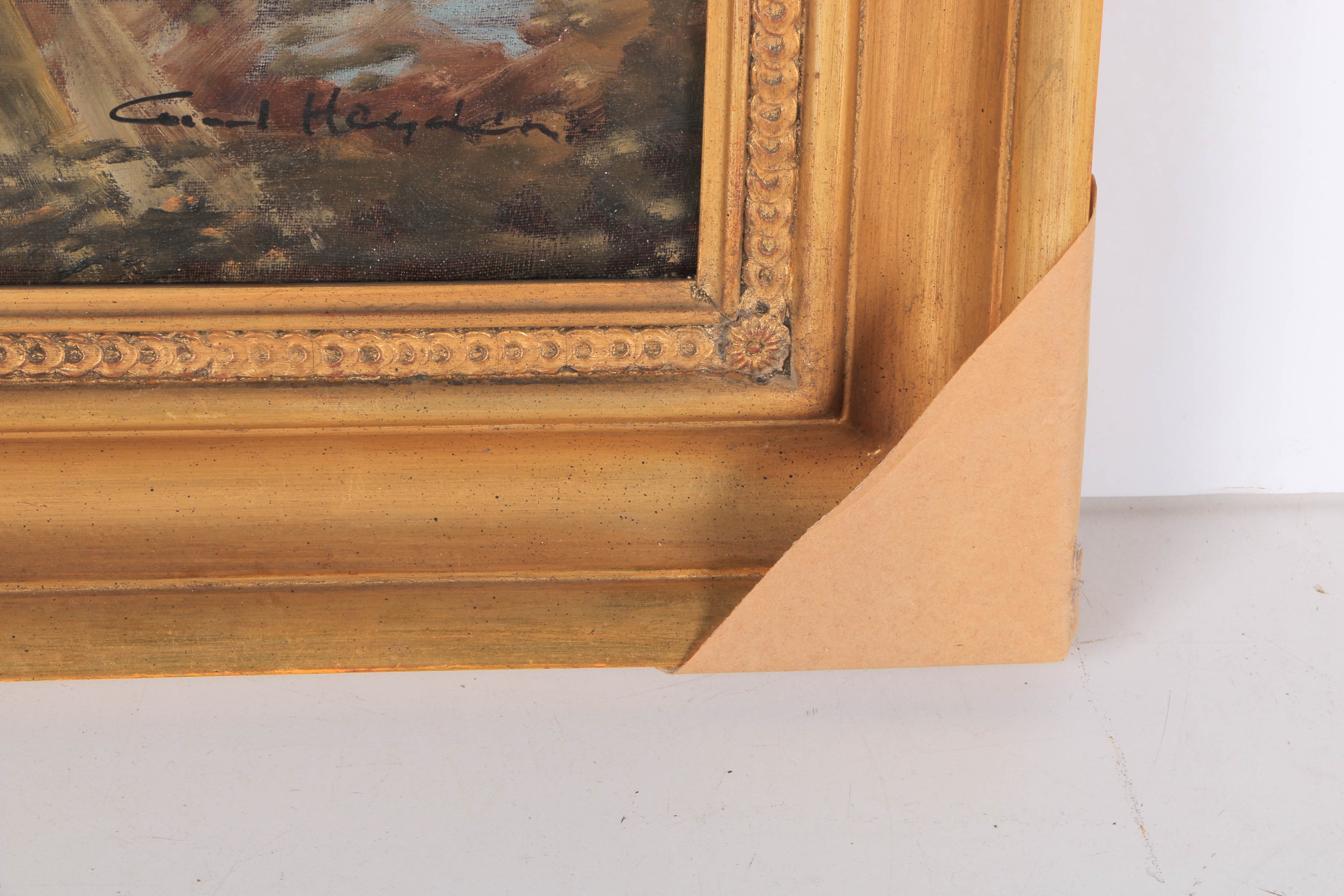 Curd Heyden Oil Painting on Canvas "Hunt Scene"