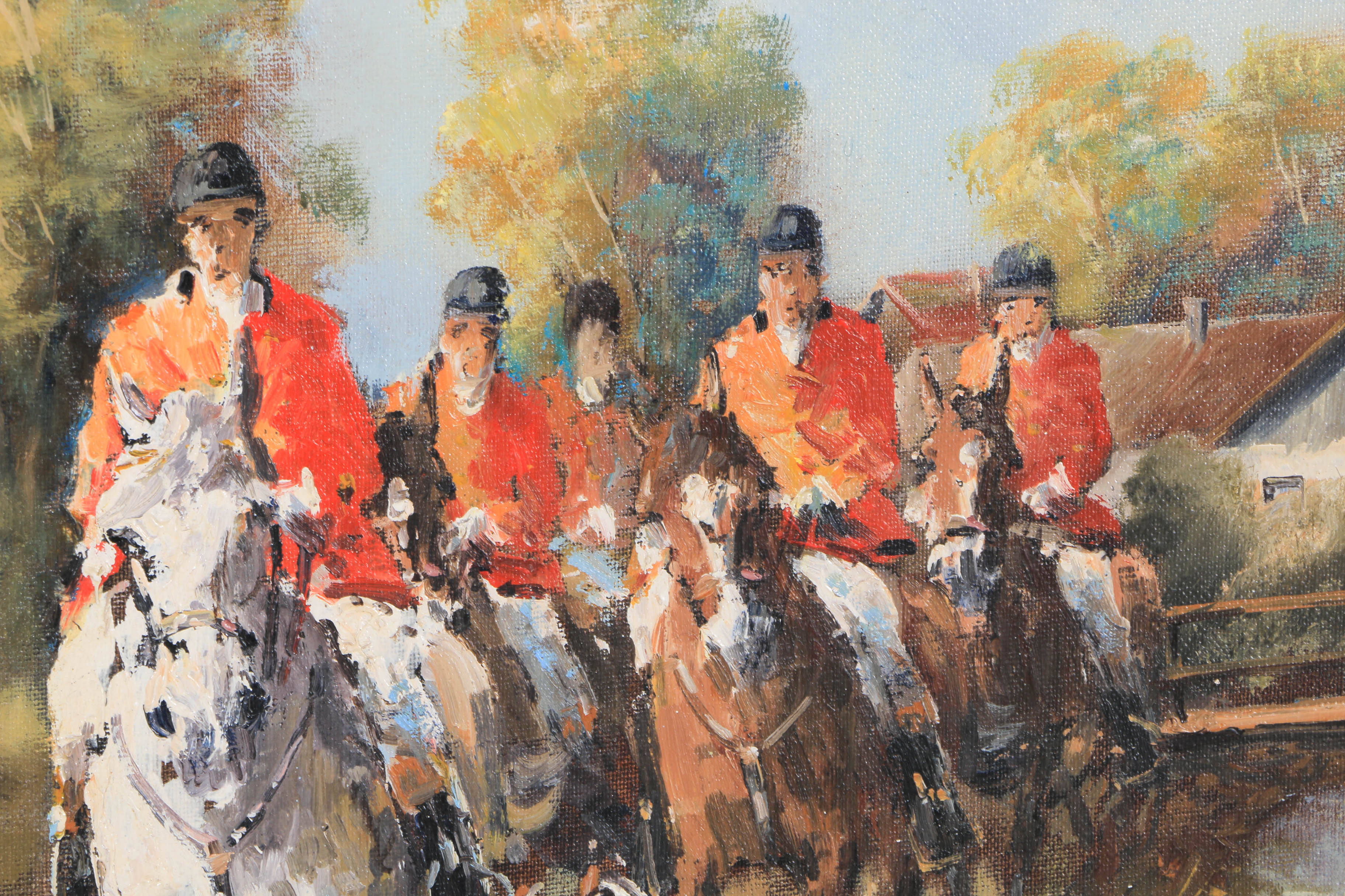 Curd Heyden Oil Painting on Canvas "Hunt Scene"