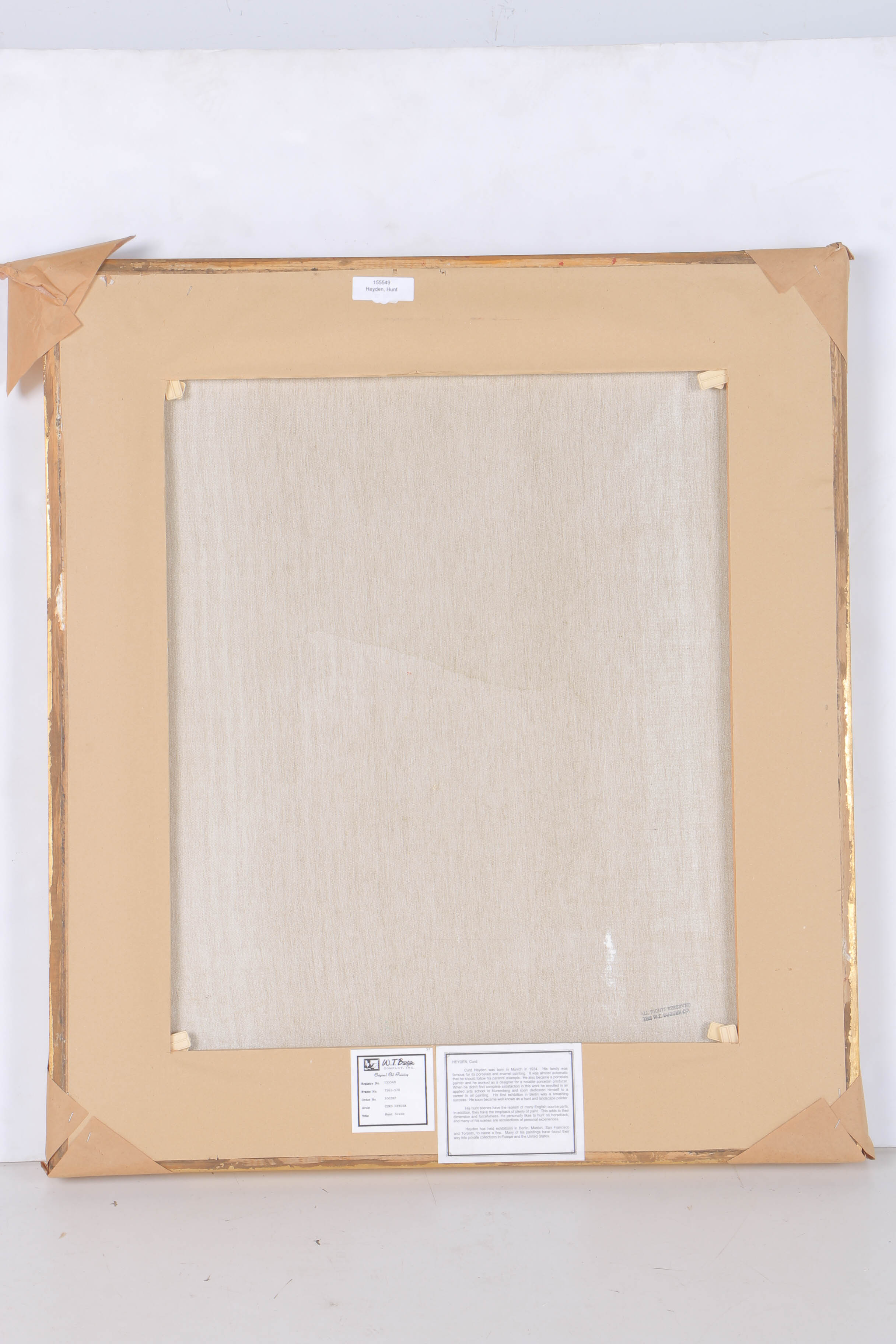 Curd Heyden Oil Painting on Canvas "Hunt Scene"