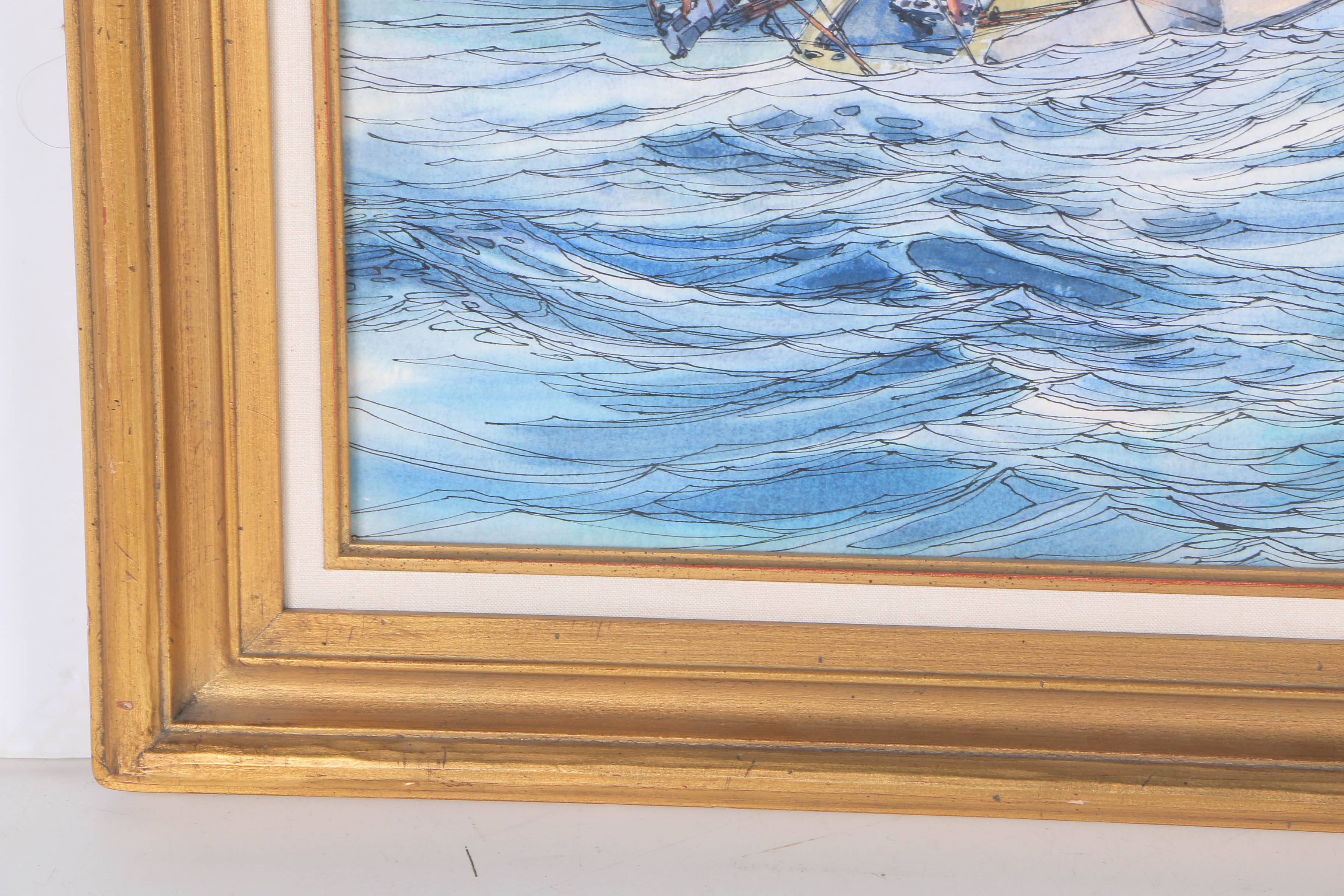 Richard Bagguley Watercolor on Paper "Sailing"