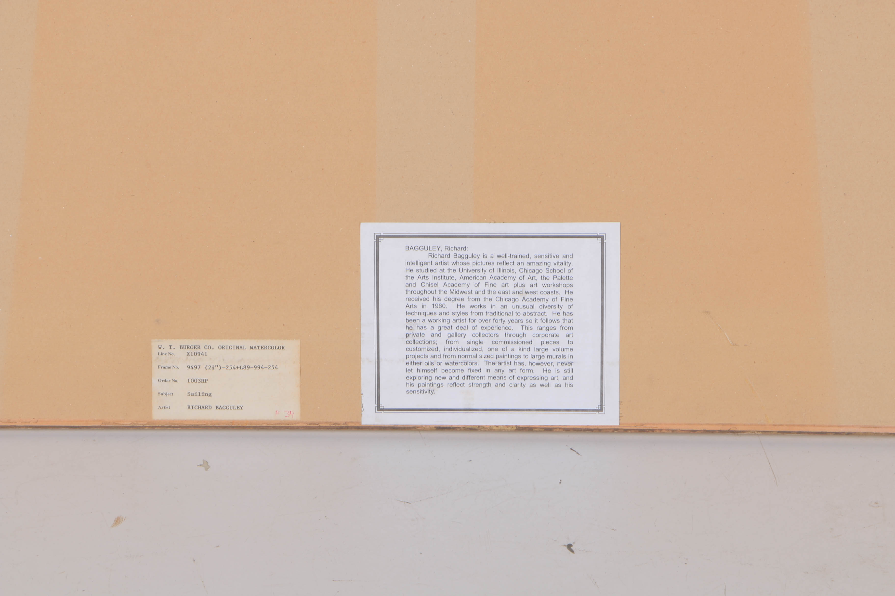 Richard Bagguley Watercolor on Paper "Sailing"