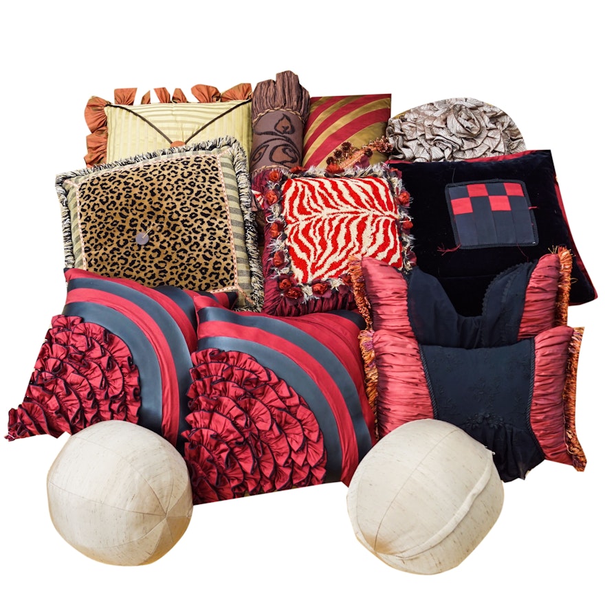 Collection of Decorative Throw Pillows.