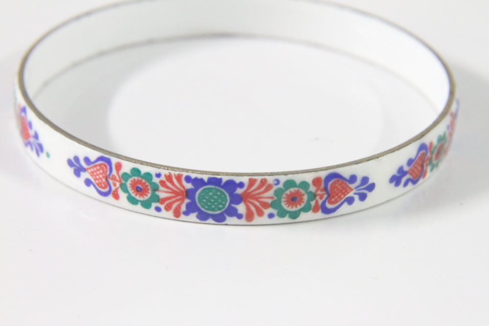Vintage Enamel Bangle Bracelets