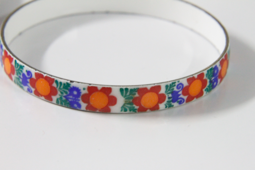 Vintage Enamel Bangle Bracelets