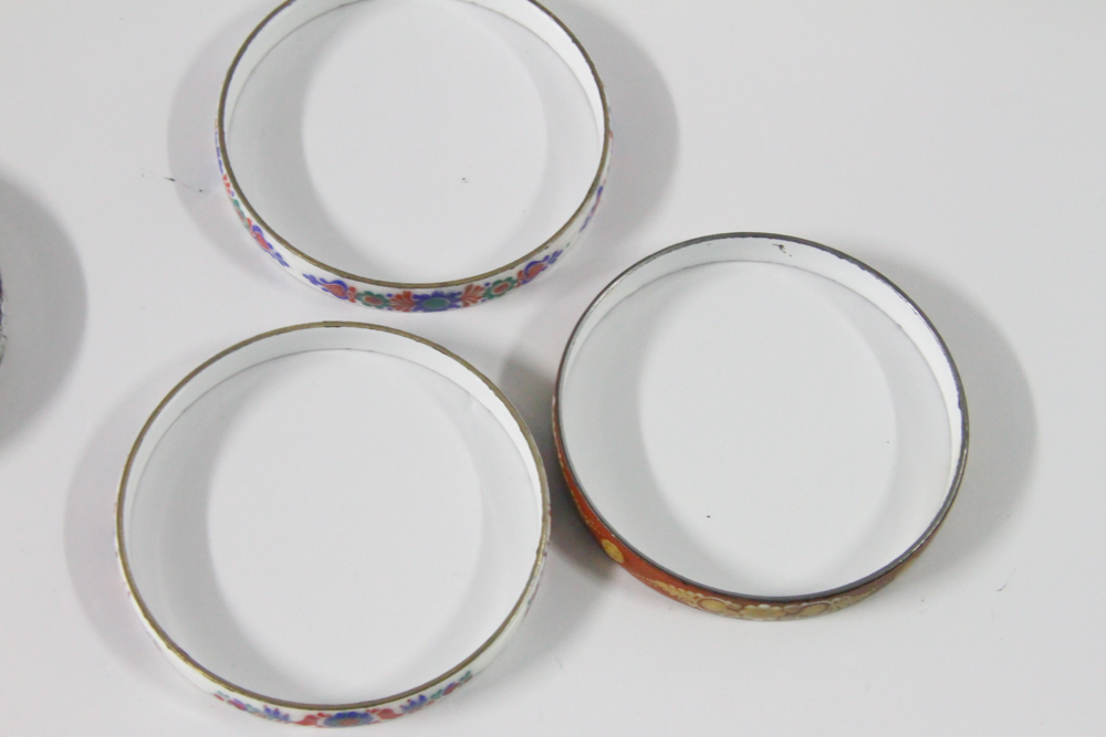 Vintage Enamel Bangle Bracelets