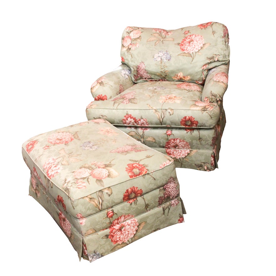 Upholstered Armchair and Ottoman Calico Corners