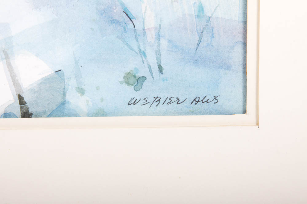 Original Jean Alvs Wetzler "On Lake Charlevoix" Watercolor