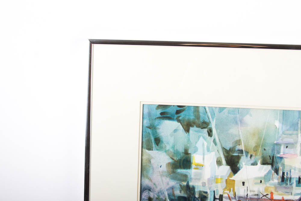 Original Jean Alvs Wetzler "On Lake Charlevoix" Watercolor